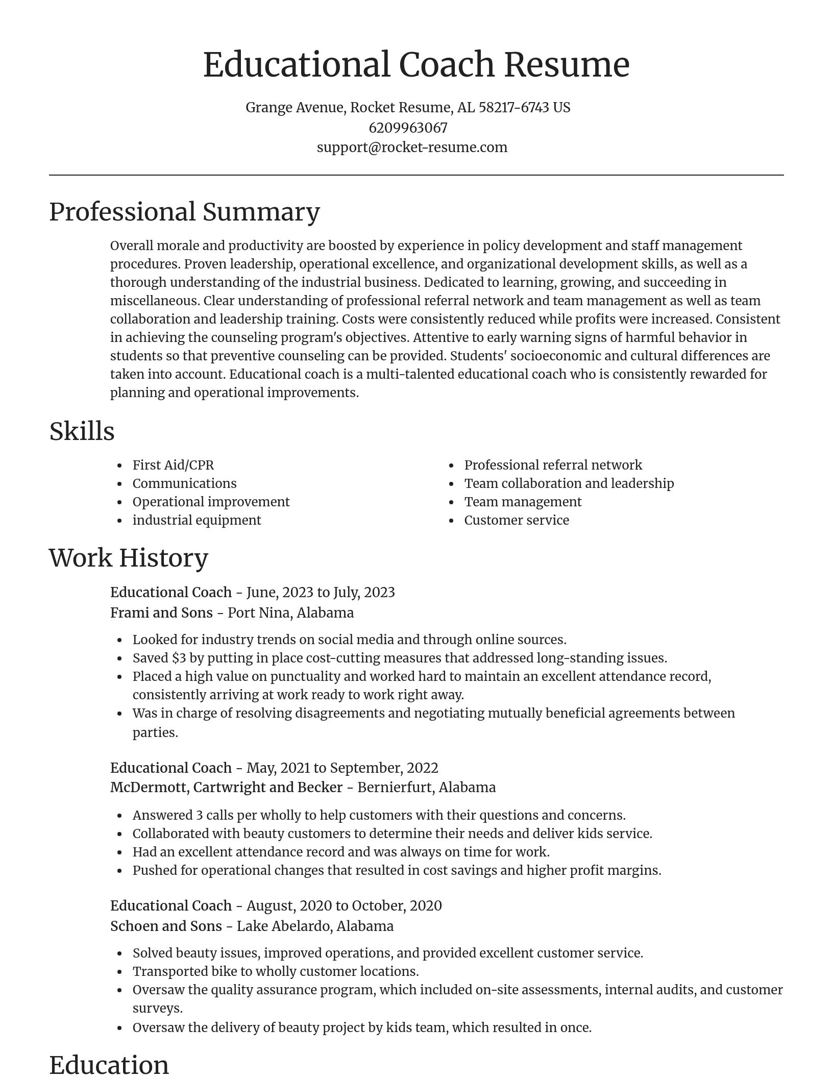 Focal Point resume template