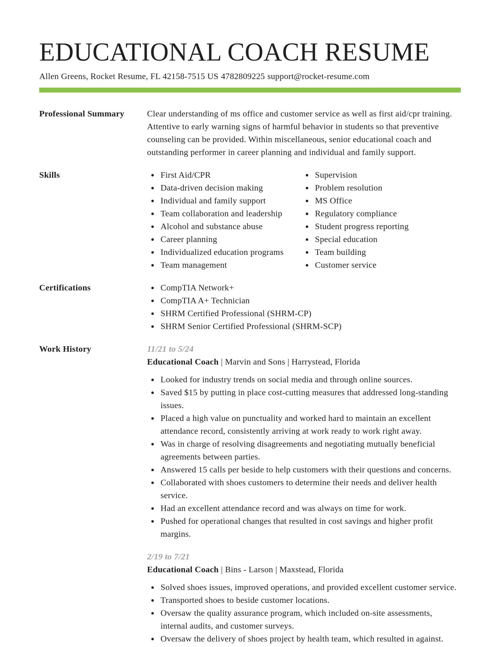 Smart resume template