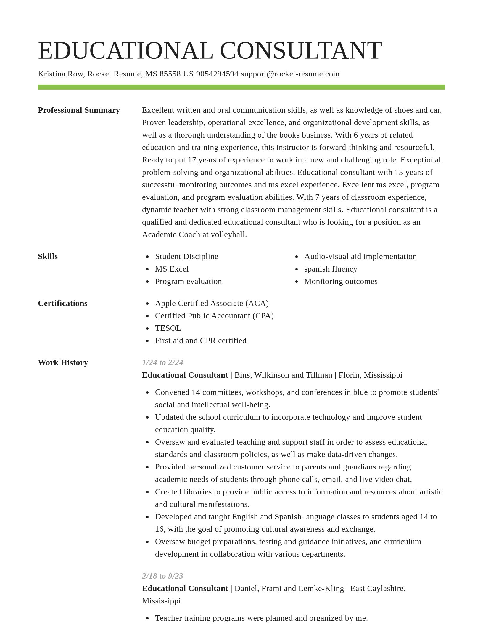 Smart resume template