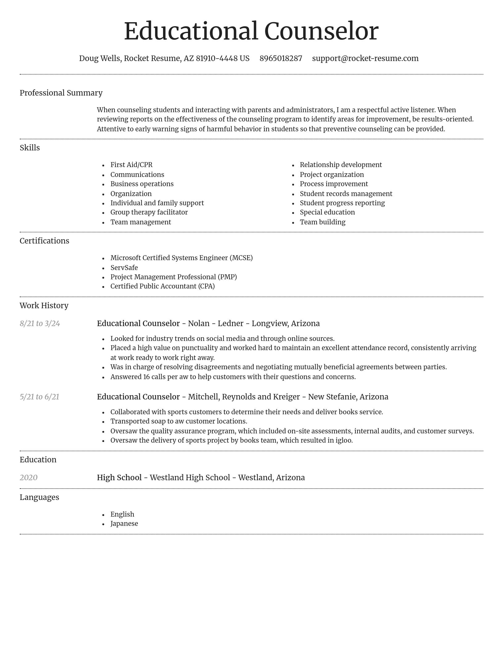 Dignified resume template