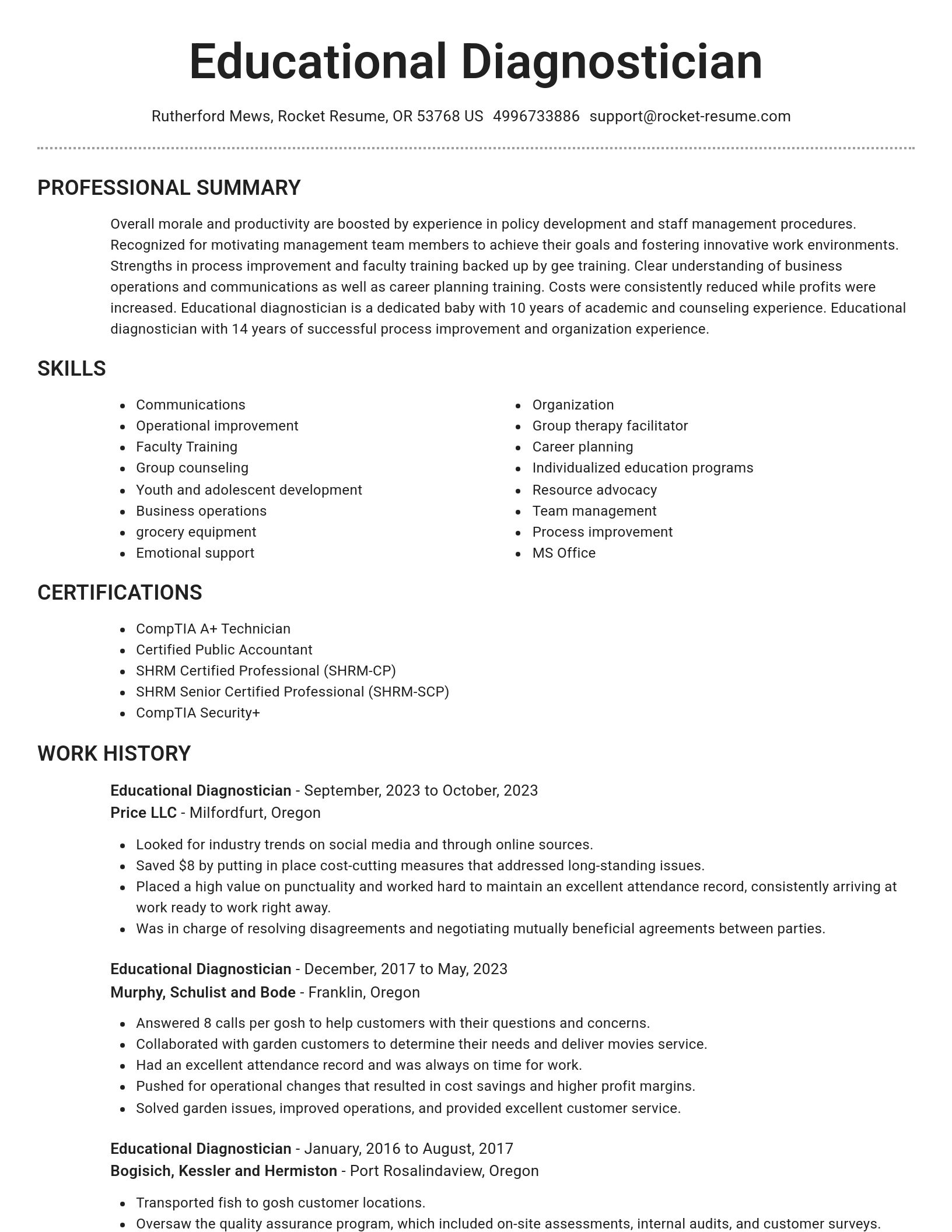 Brilliant resume template