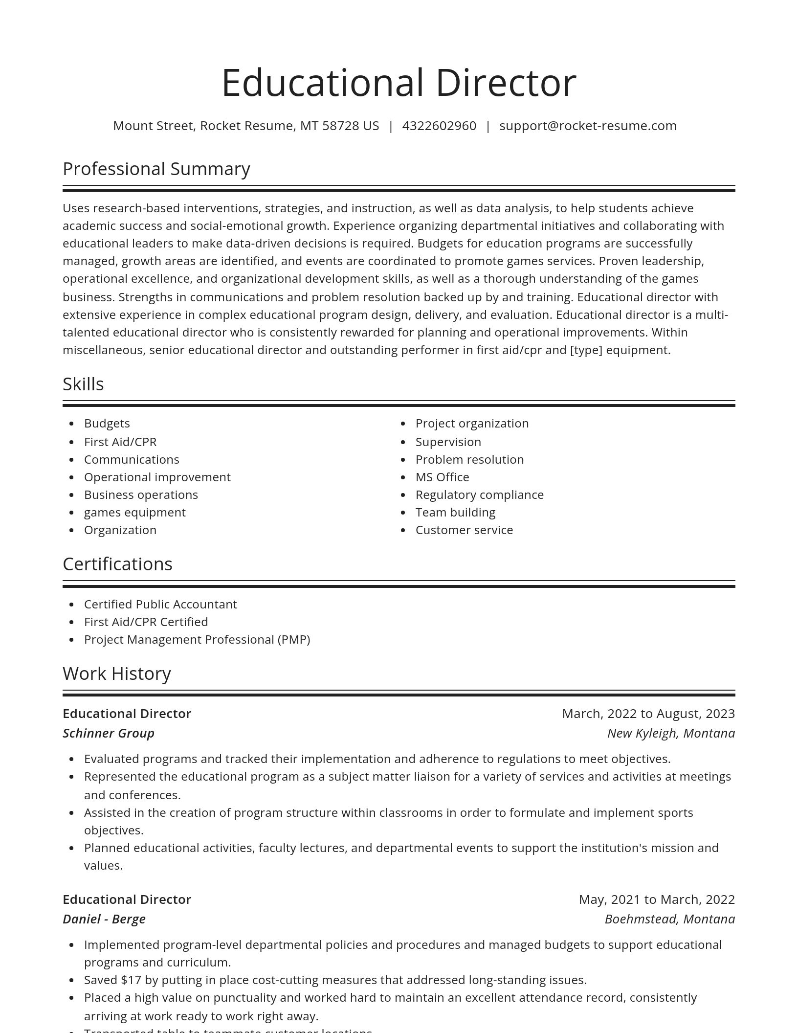 Spotlight resume template