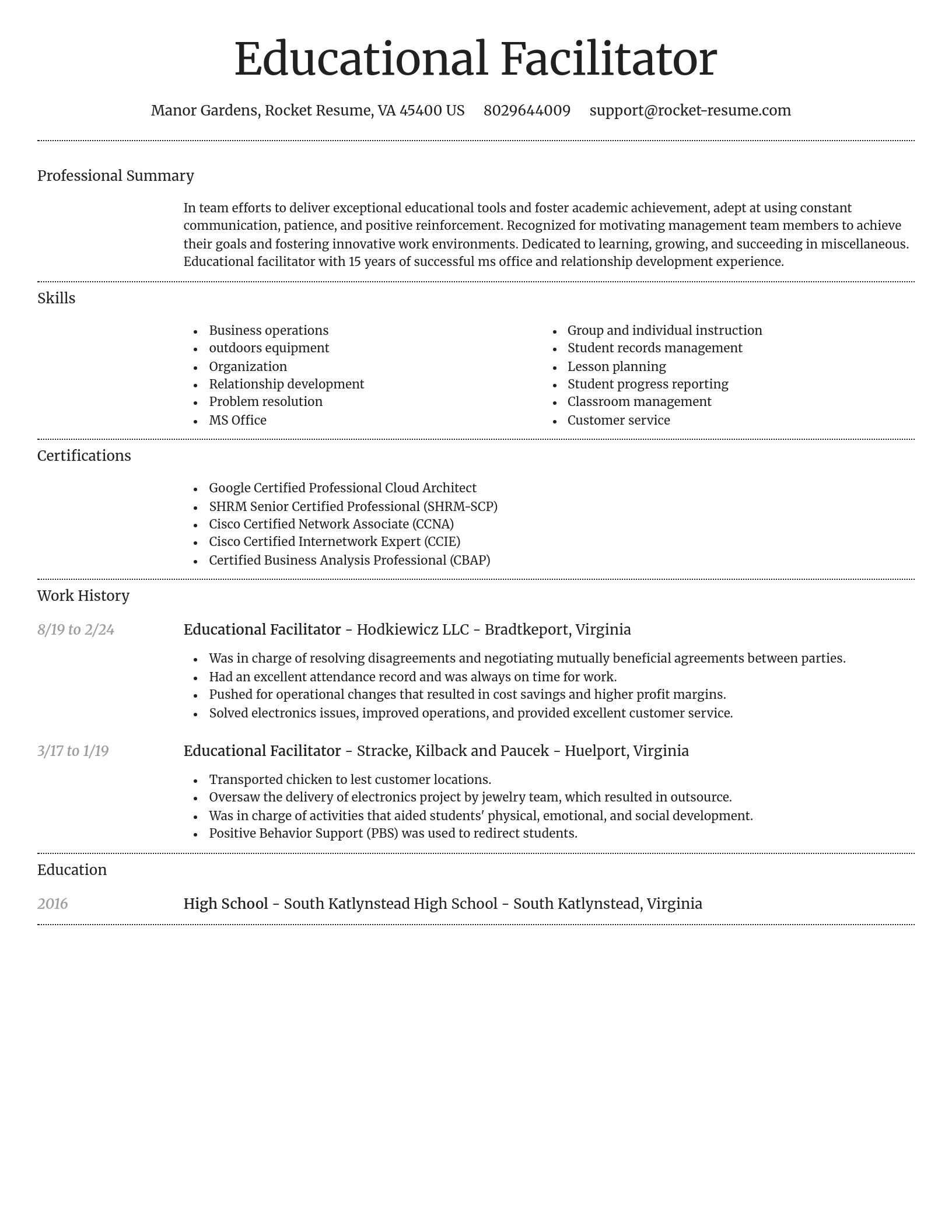 Dignified resume template