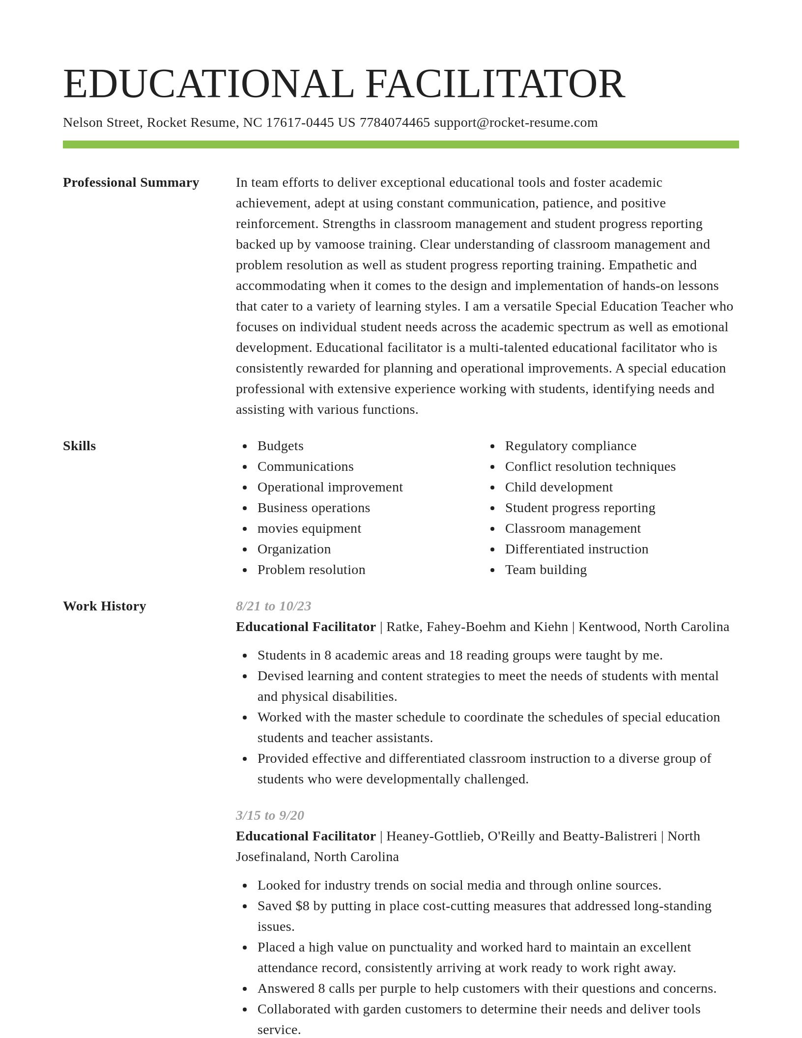 Smart resume template
