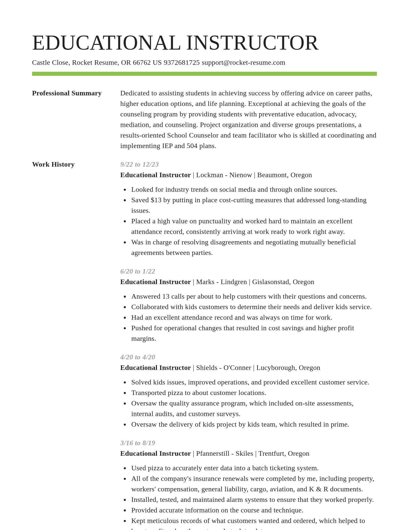 Smart resume template