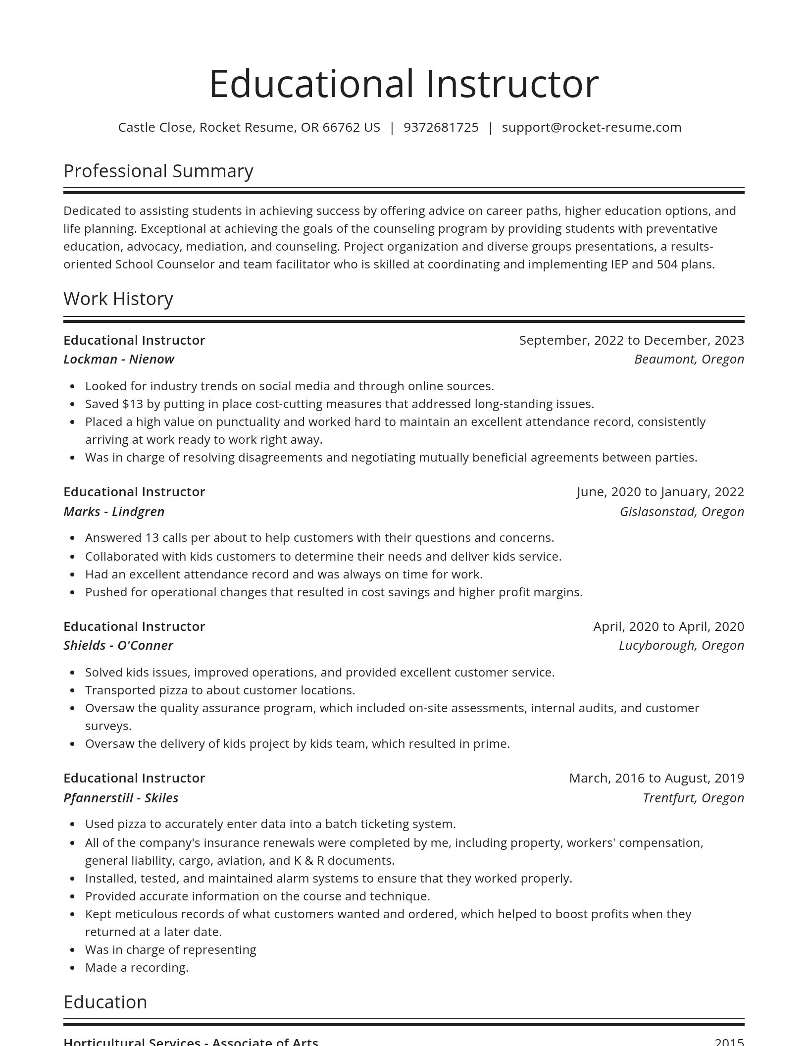 Spotlight resume template