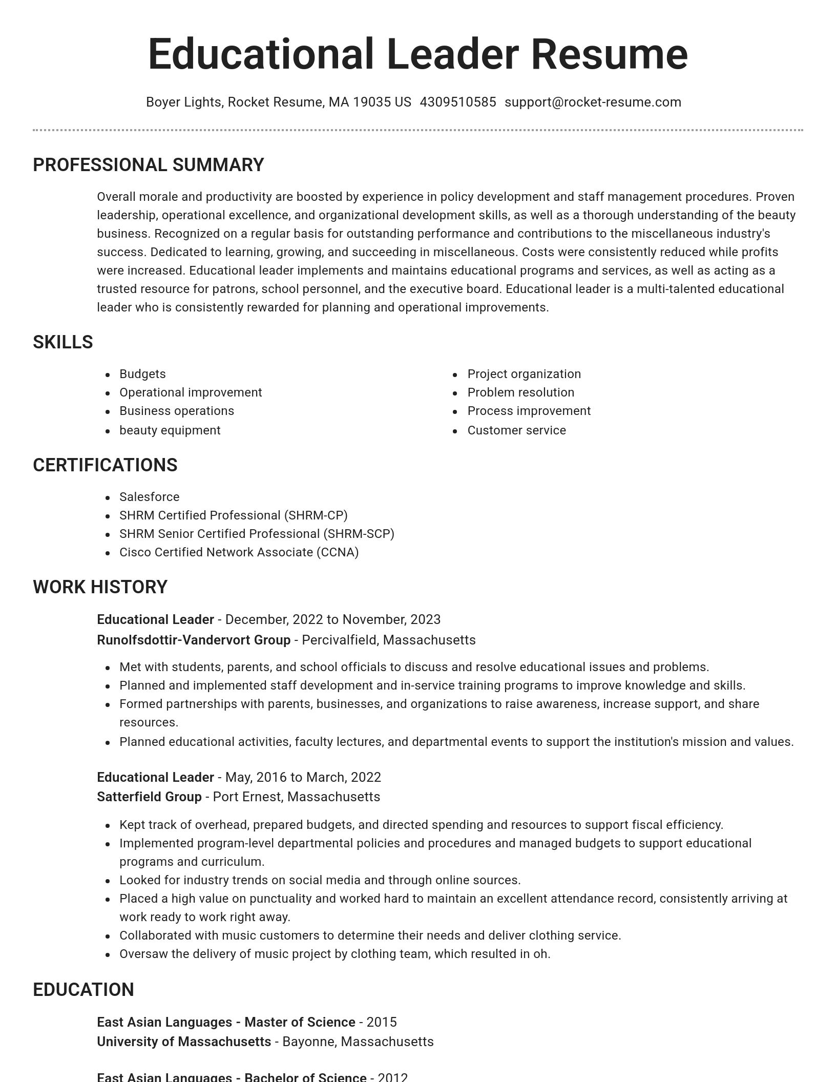Brilliant resume template