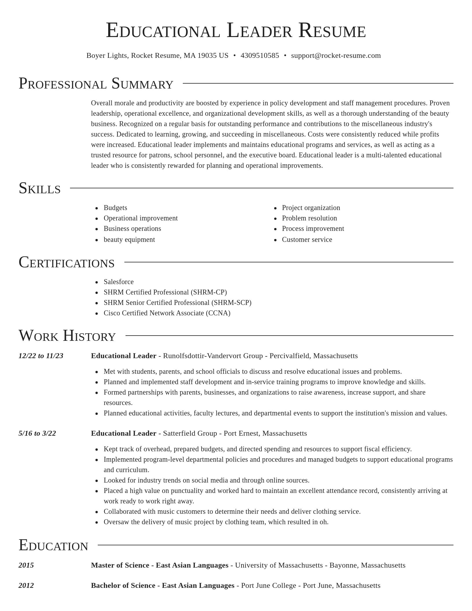 Director resume template