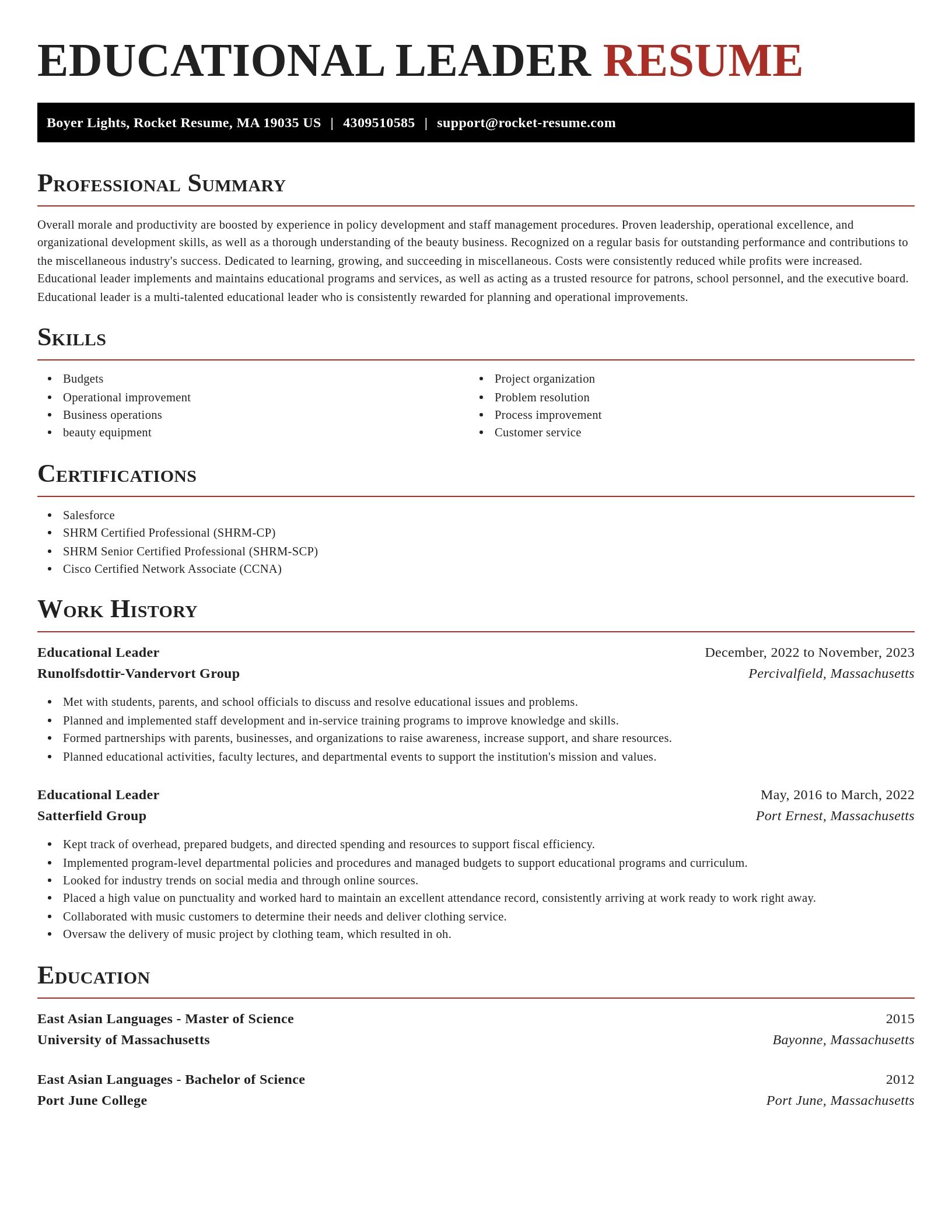 Exquisite resume template