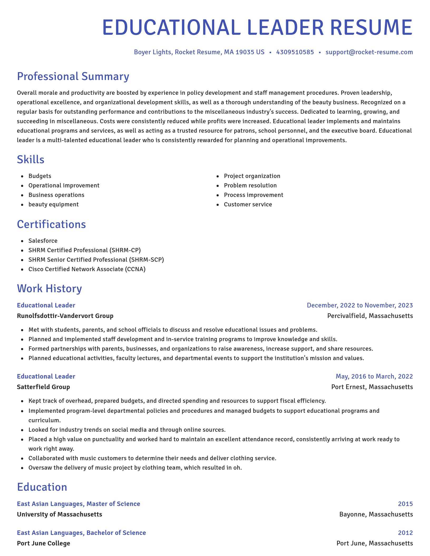 Novel resume template