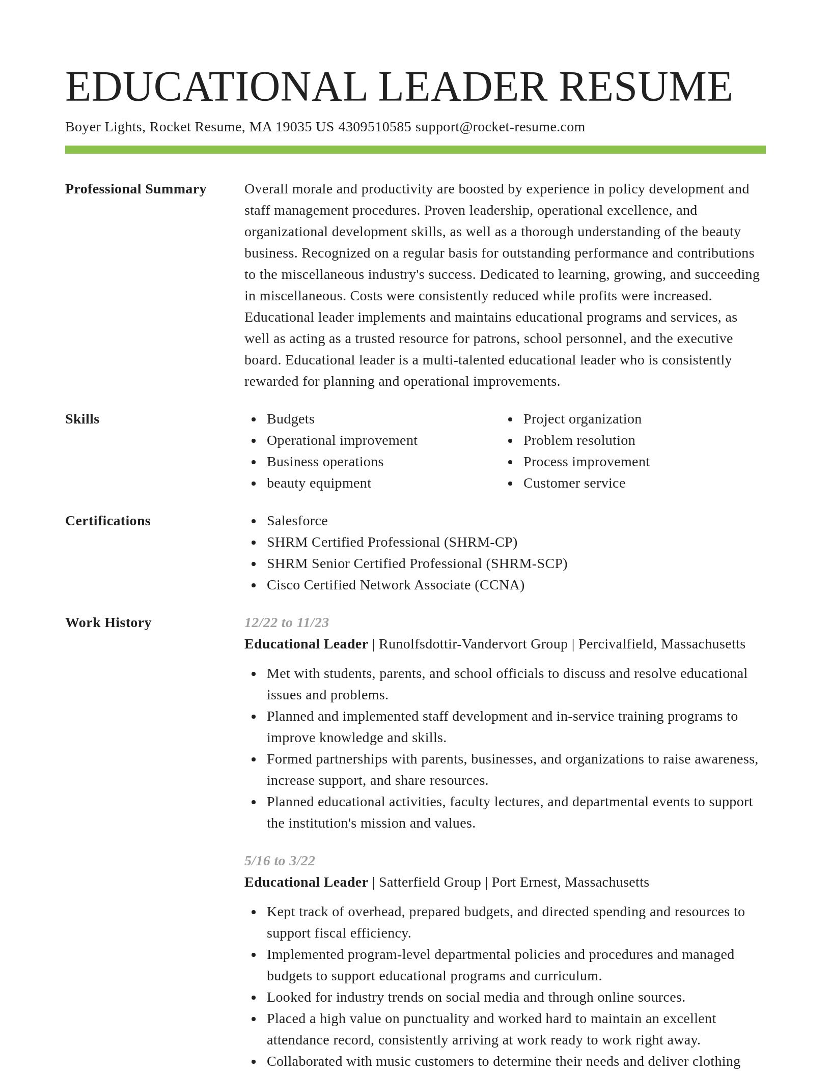 Smart resume template