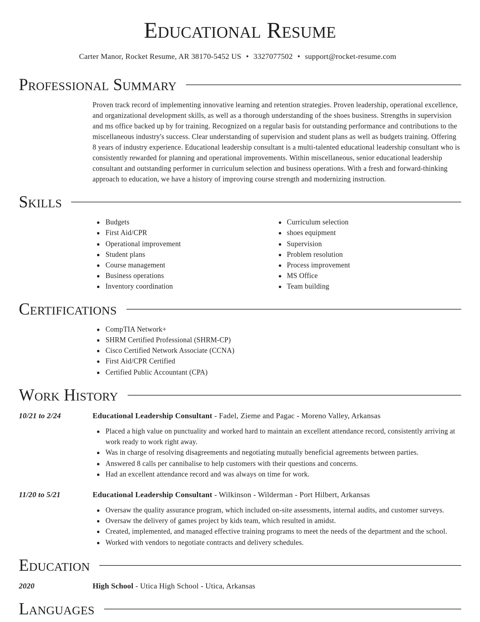 Director resume template