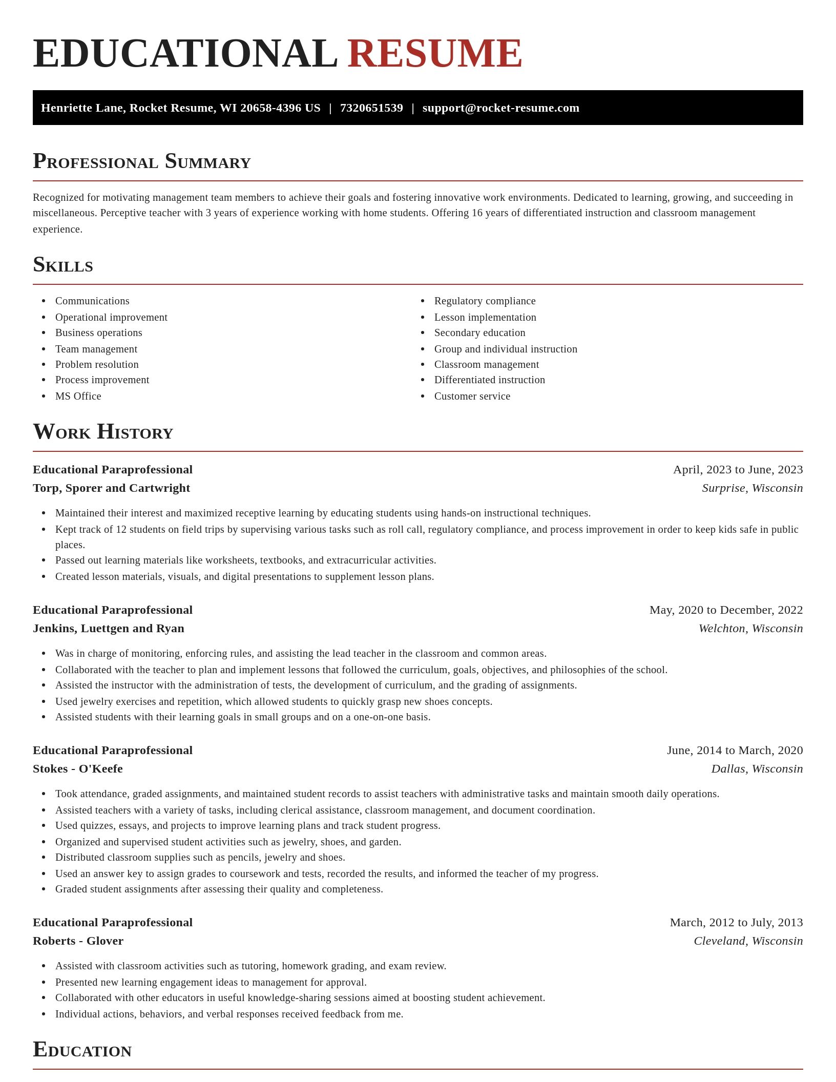 Exquisite resume template