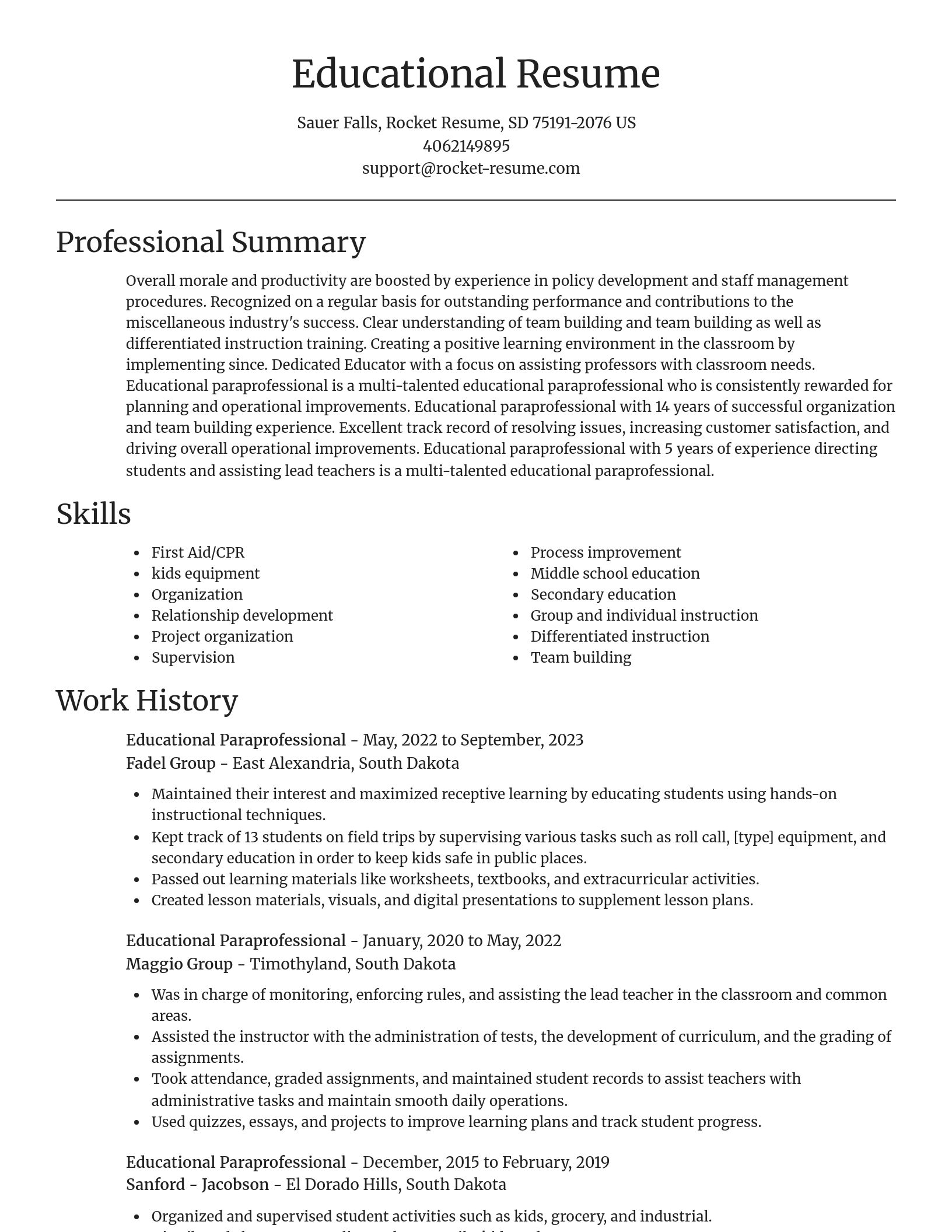 Focal Point resume template