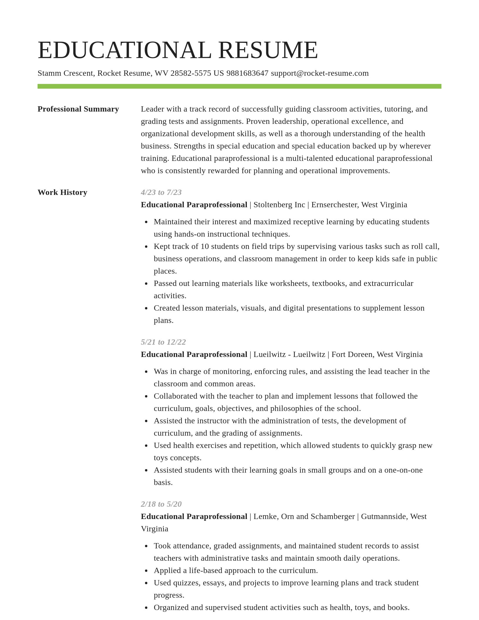 Smart resume template