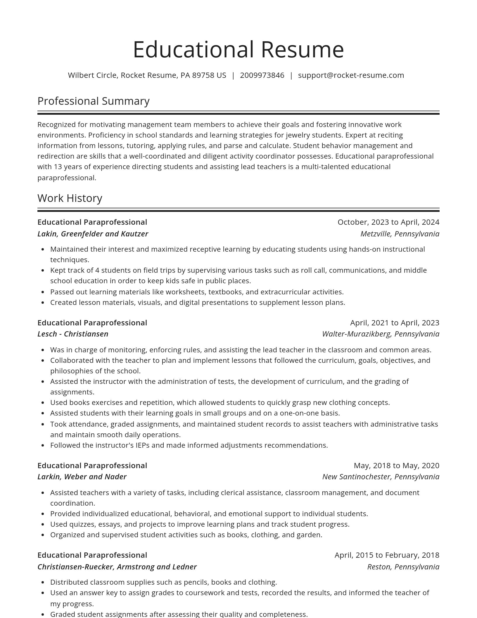Spotlight resume template