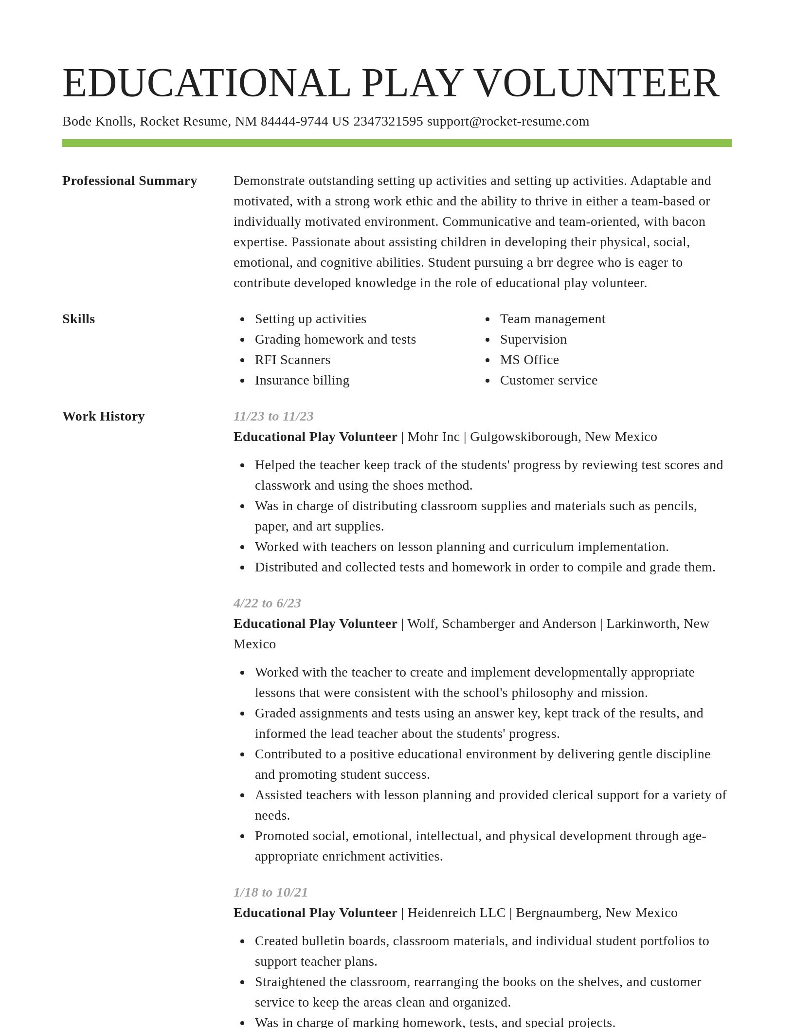 Smart resume template