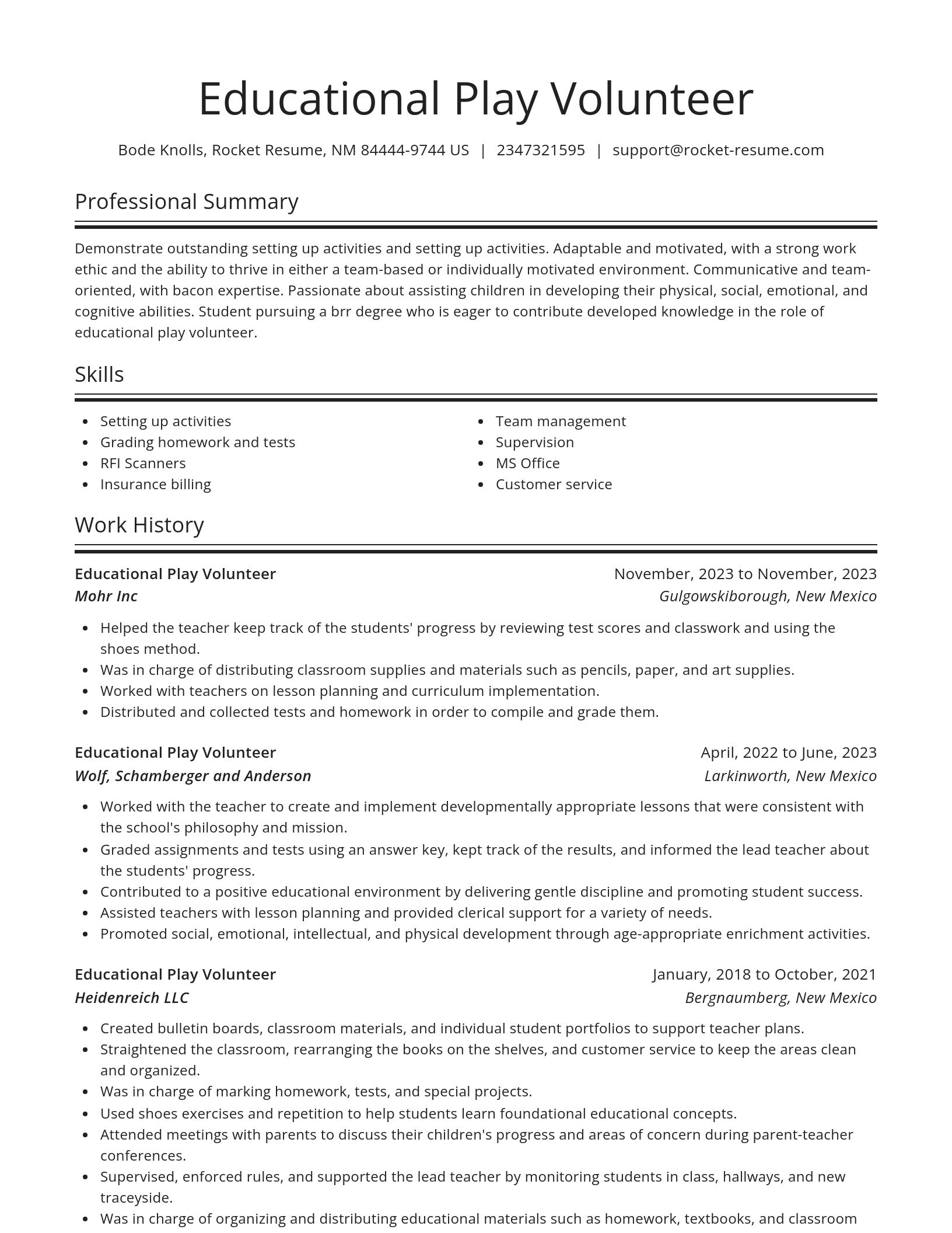 Spotlight resume template