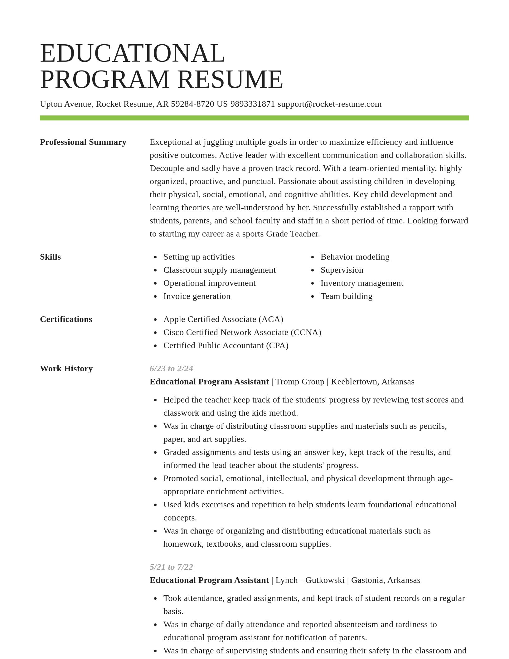 Smart resume template