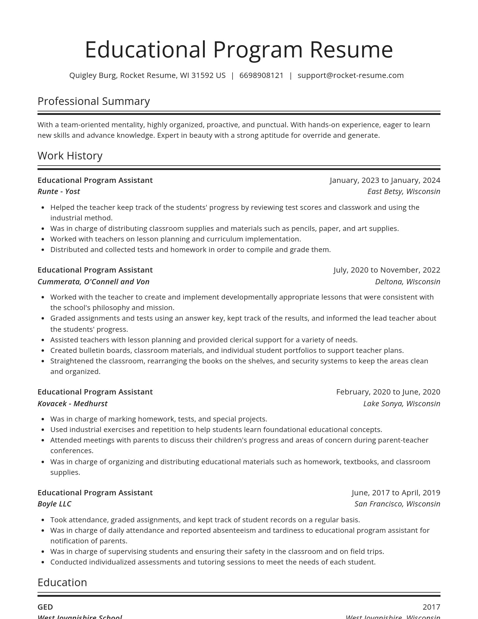 Spotlight resume template
