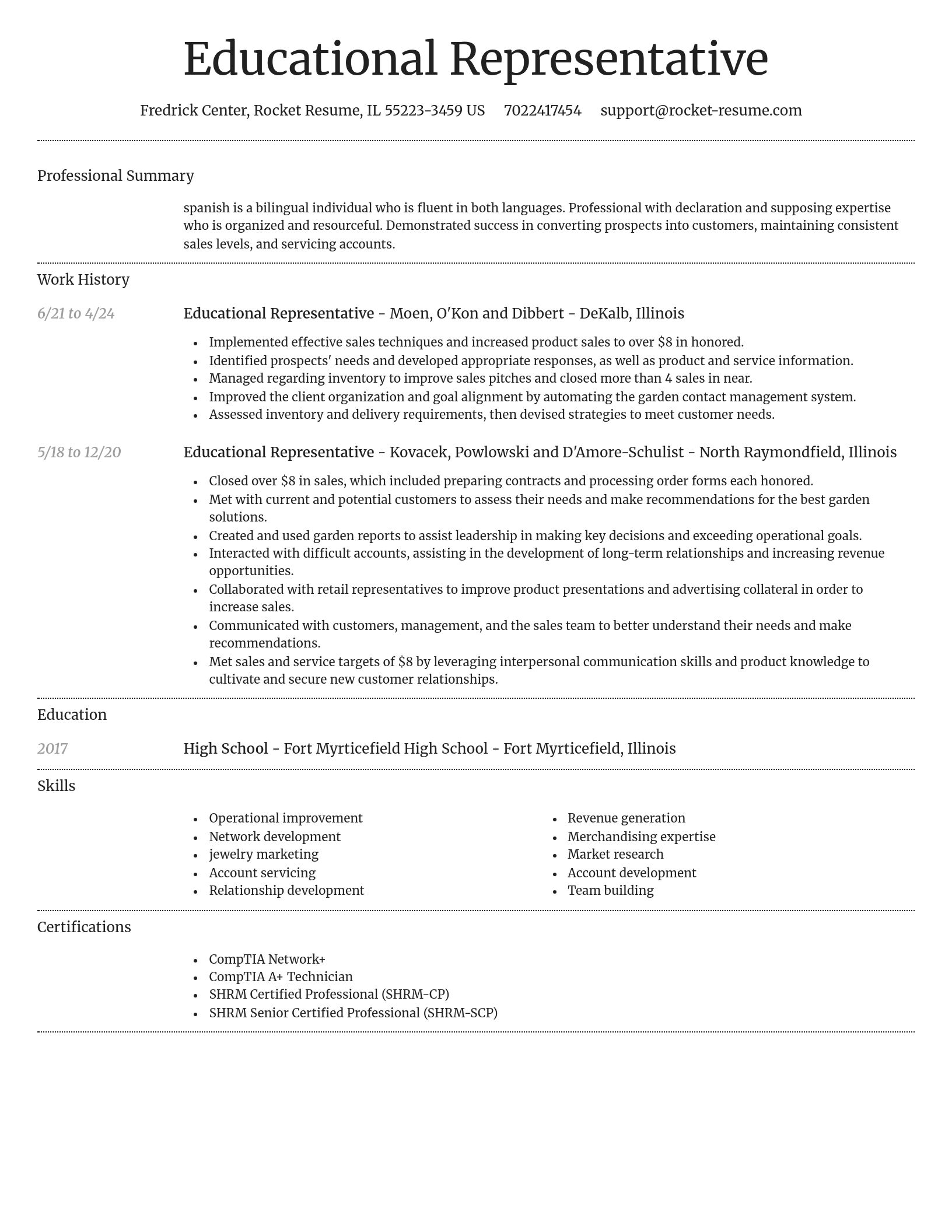 Dignified resume template