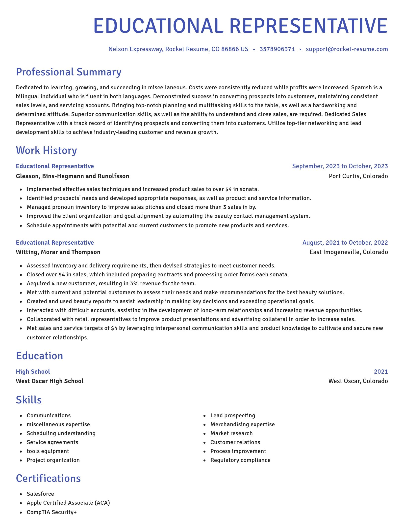 Novel resume template