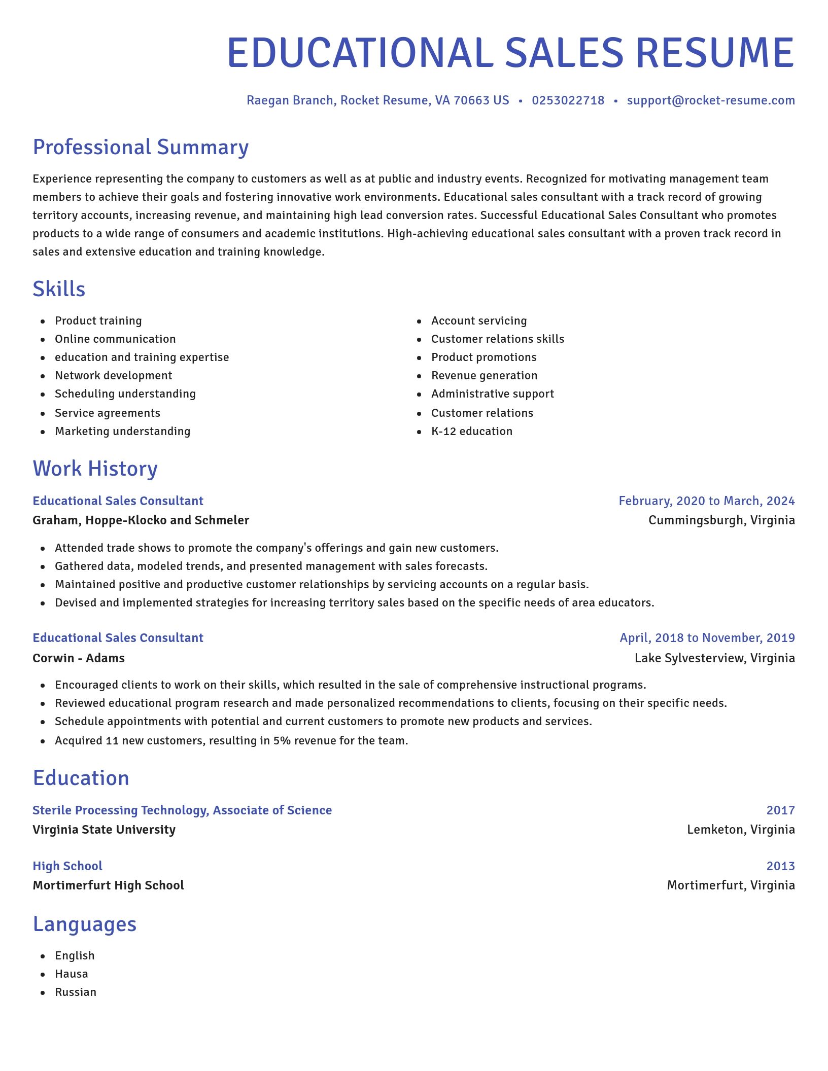 Novel resume template
