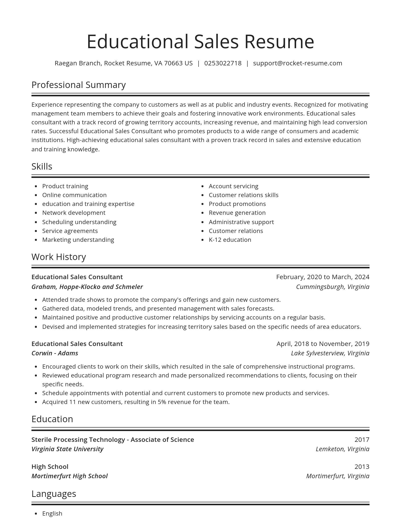Spotlight resume template