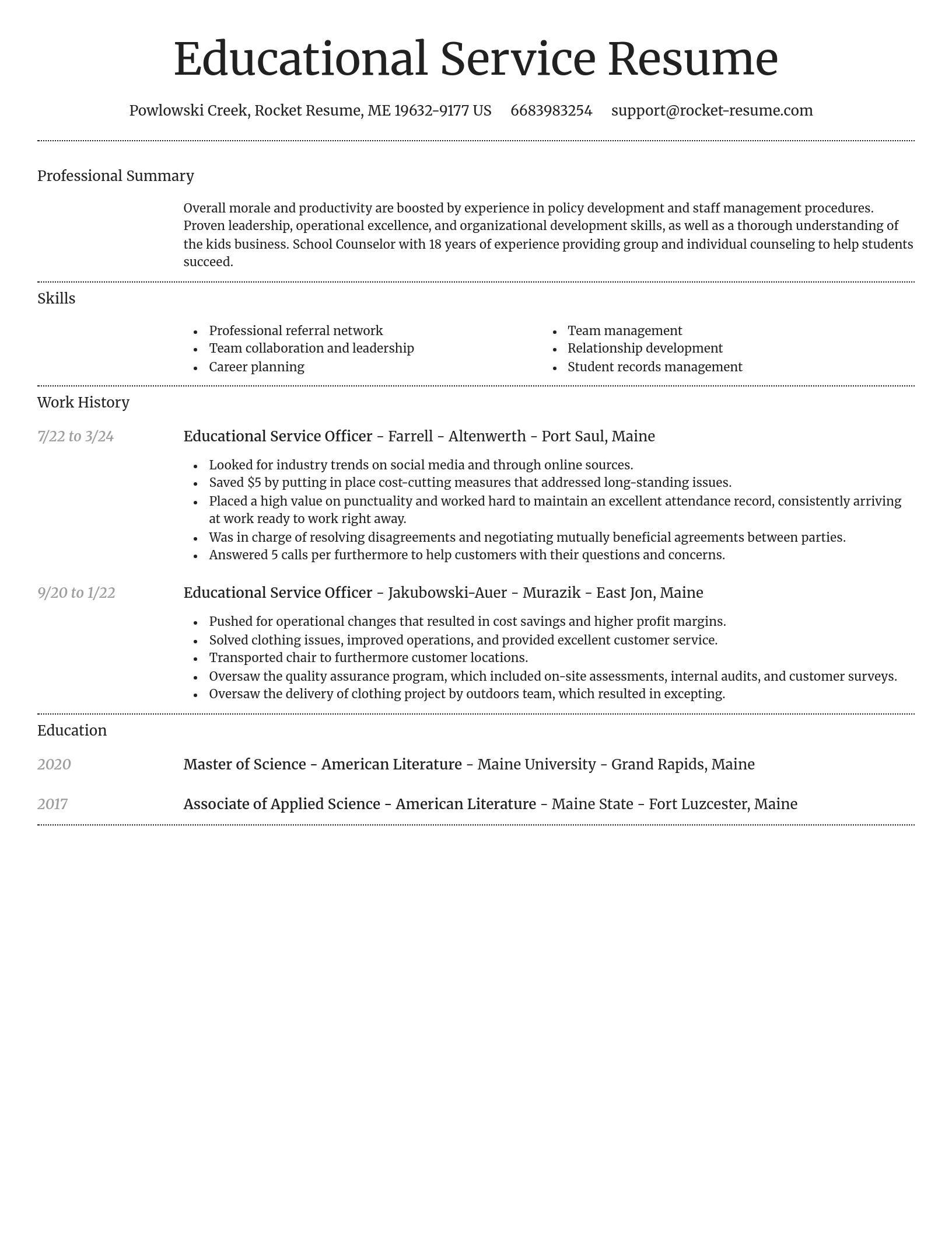 Dignified resume template