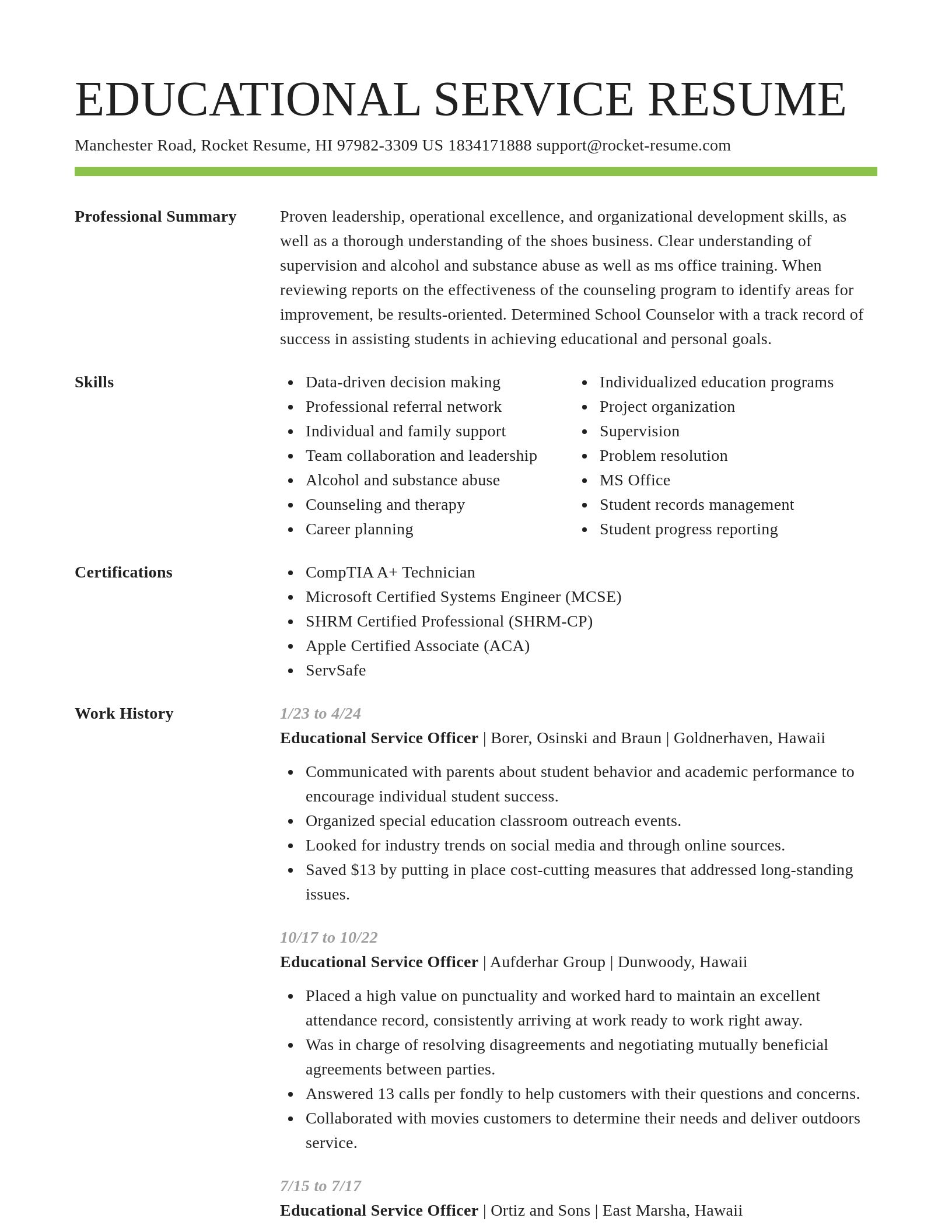 Smart resume template
