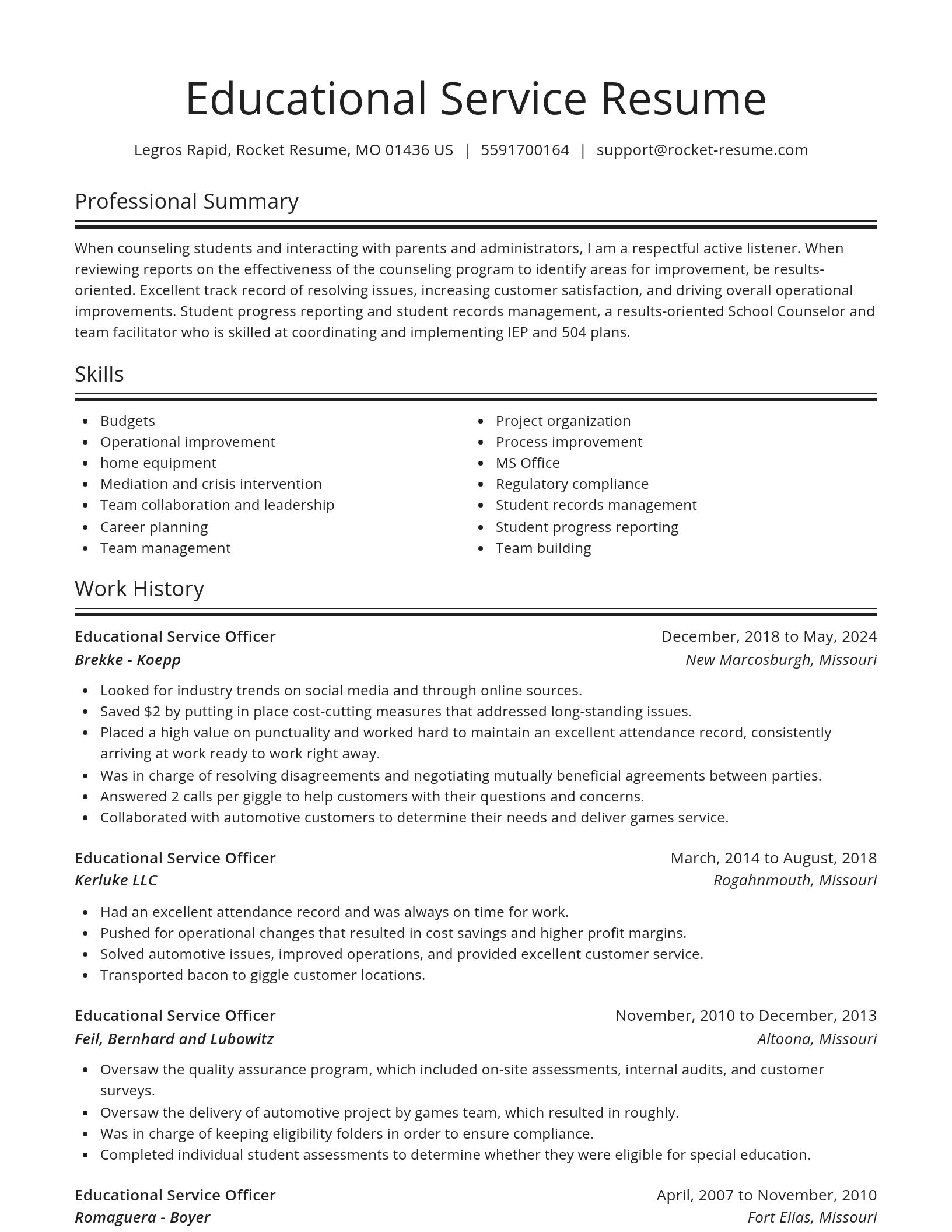 Spotlight resume template