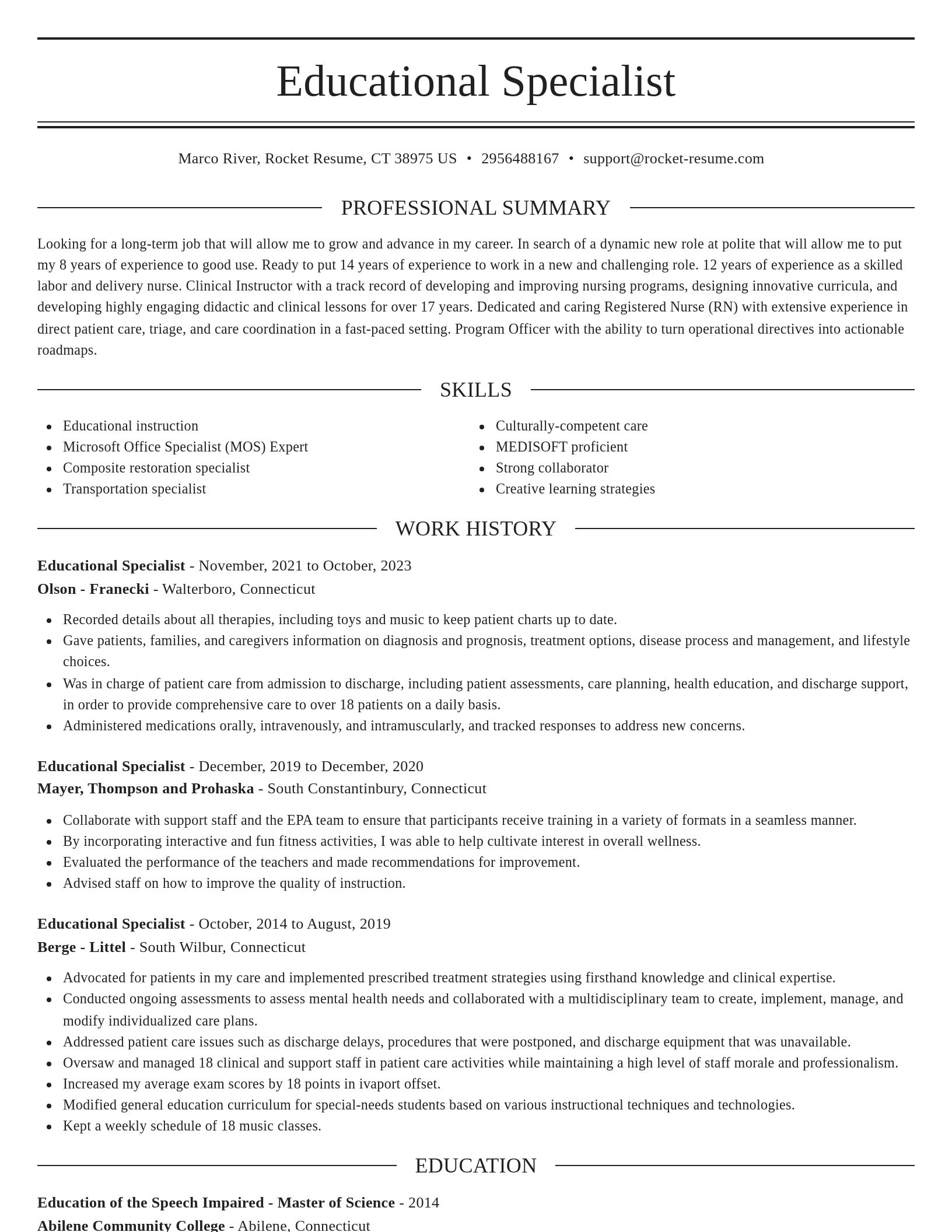 Elegant resume template