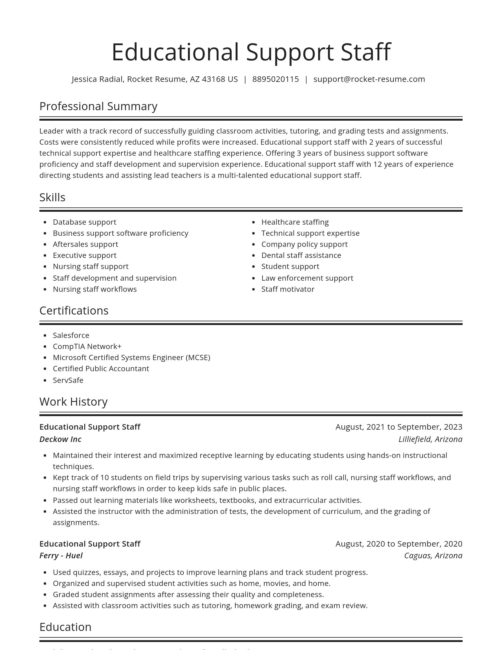 Spotlight resume template