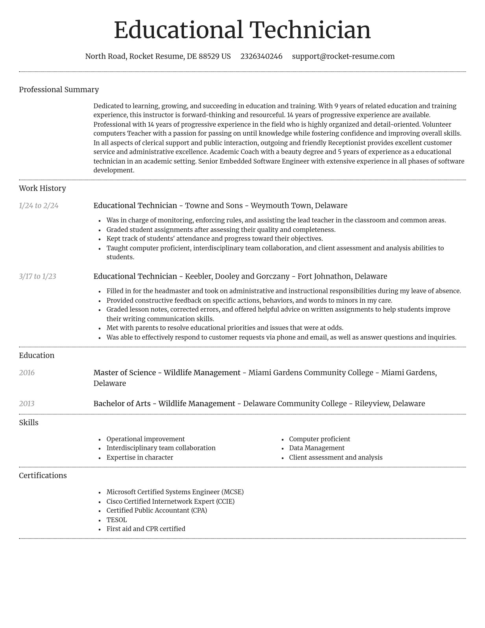 Dignified resume template
