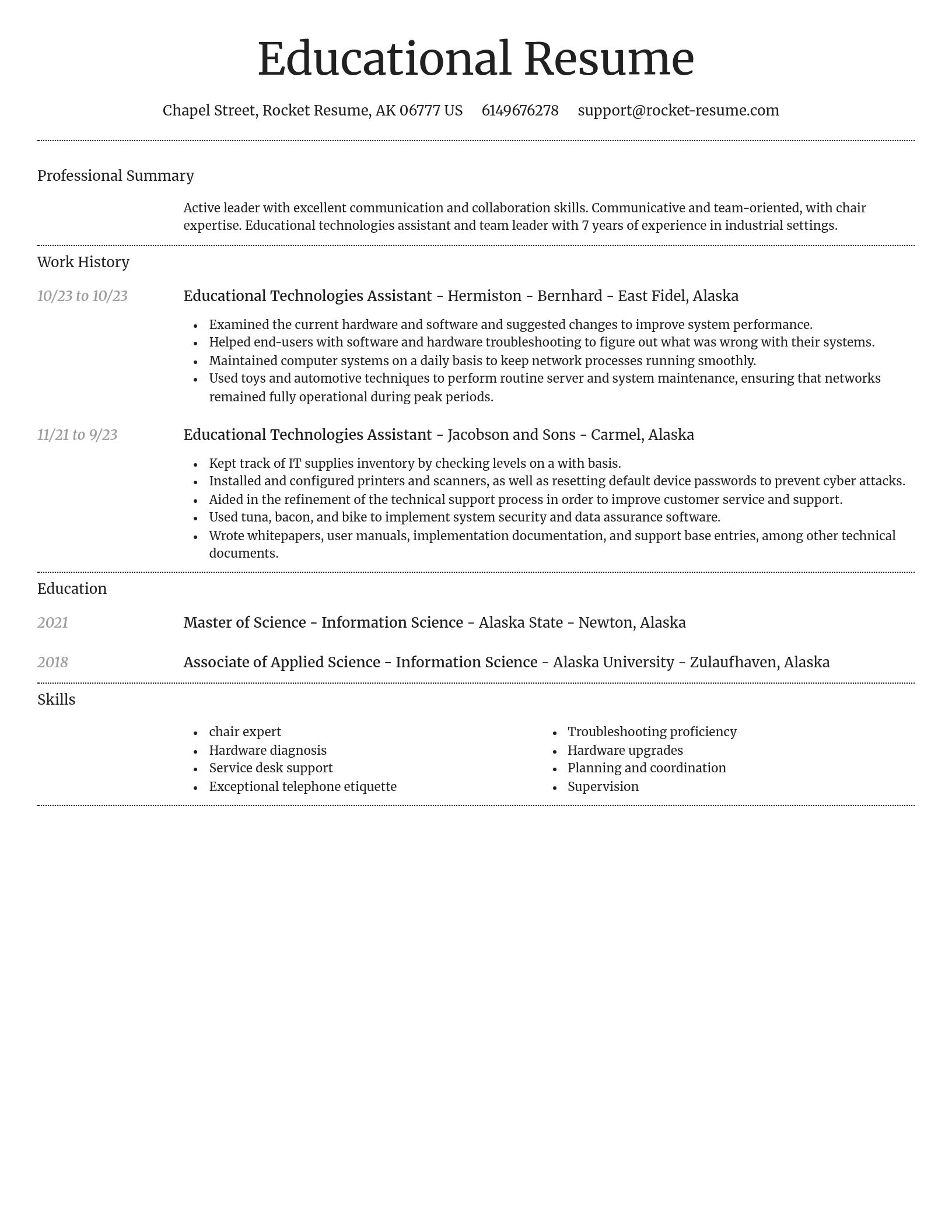 Dignified resume template