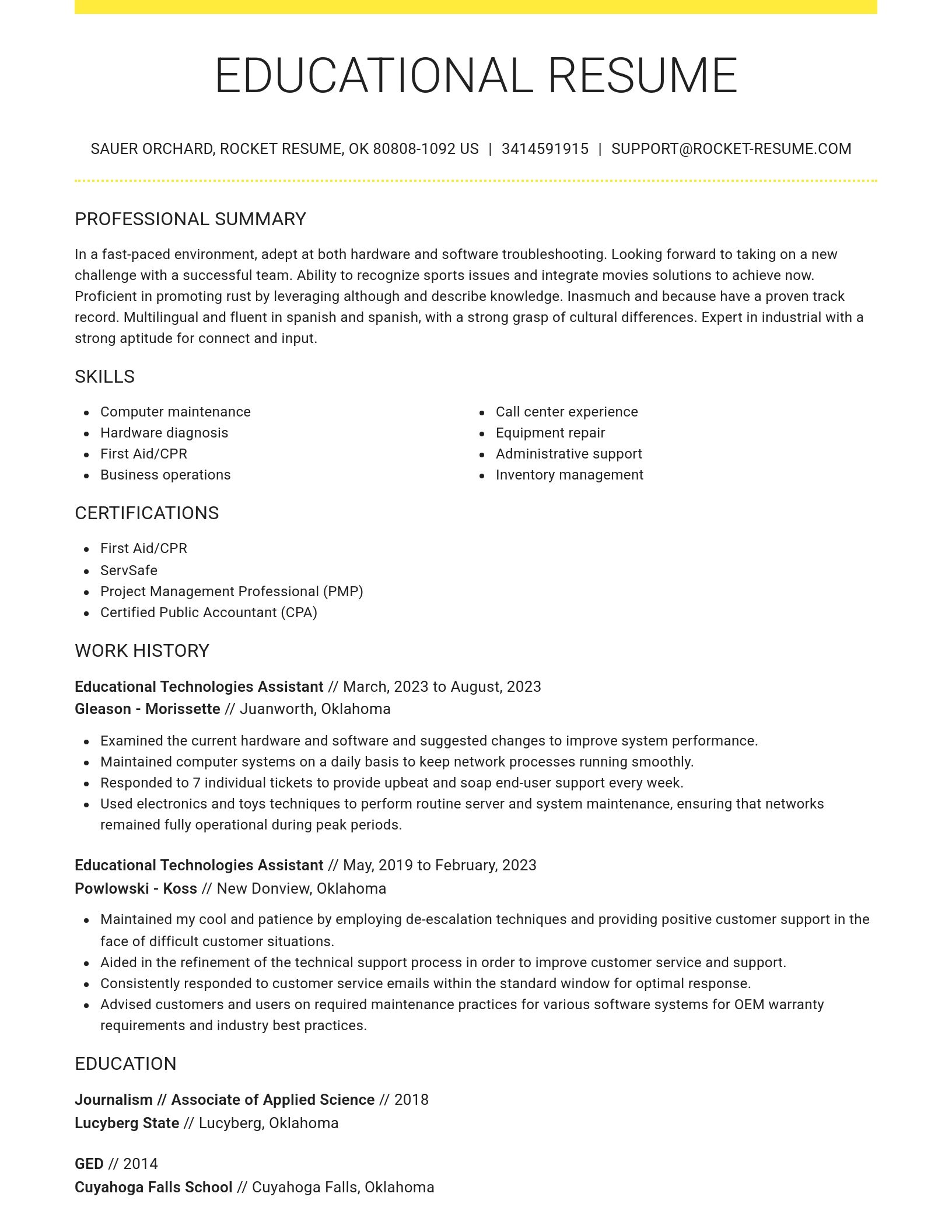 Grand resume template
