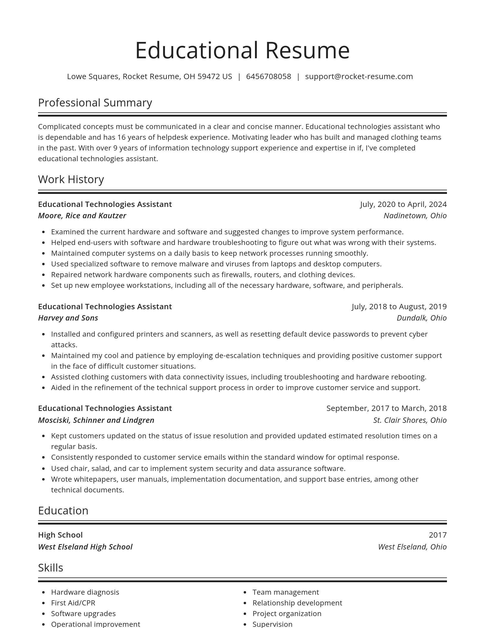 Spotlight resume template