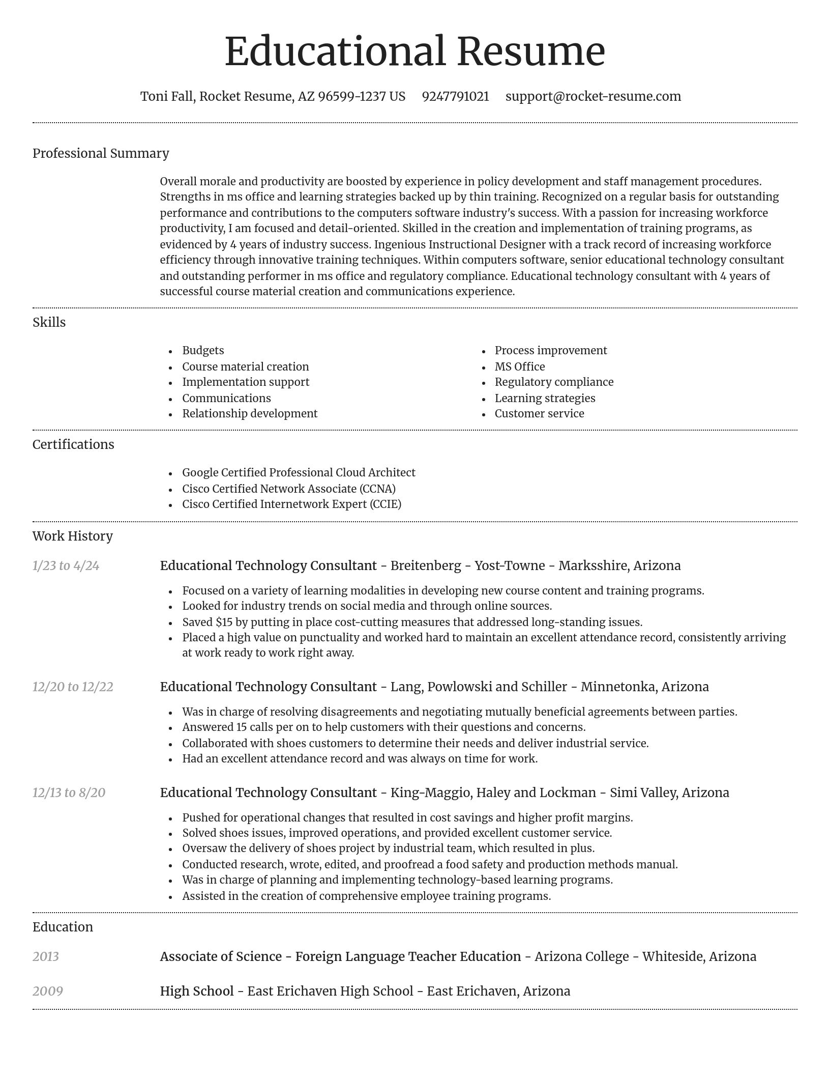 Dignified resume template
