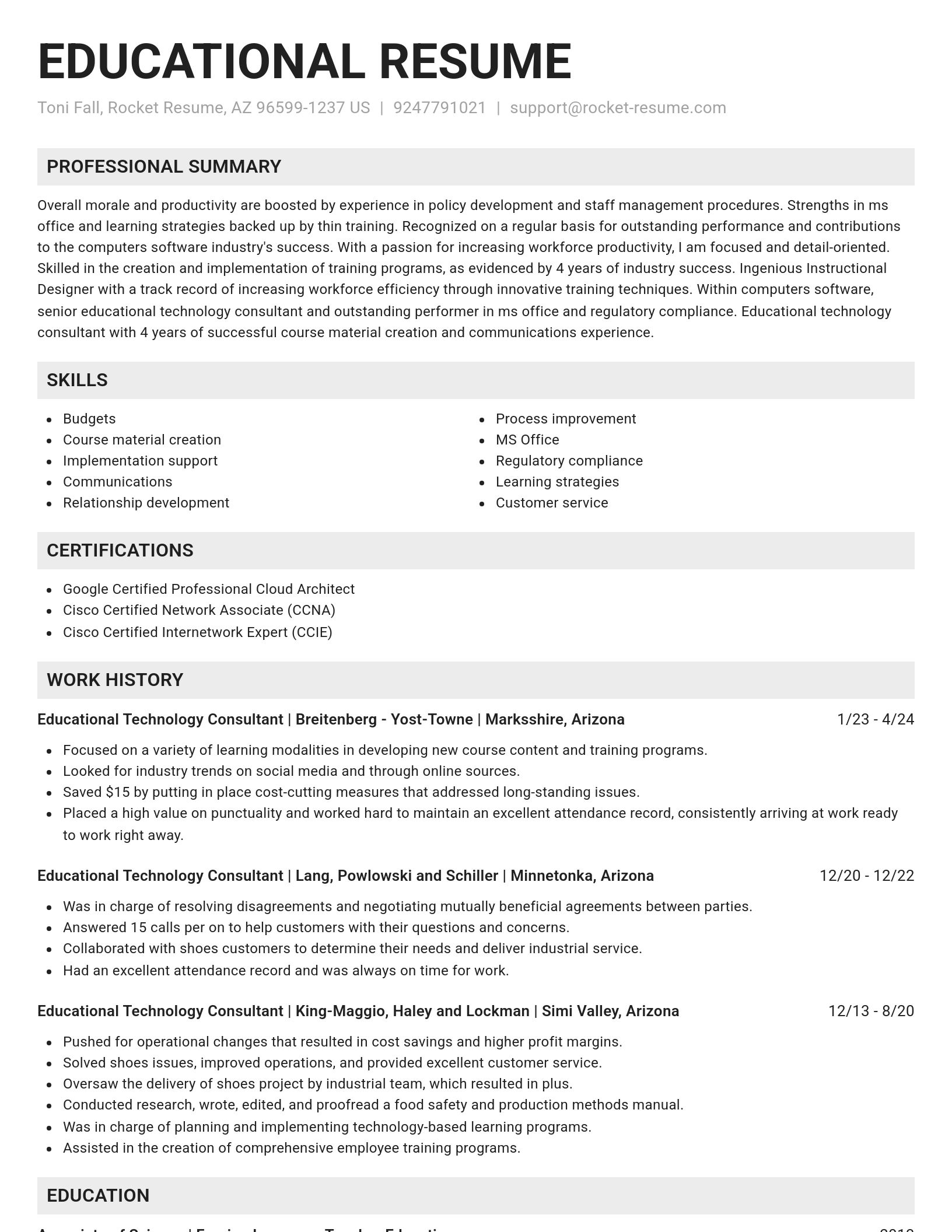 Genius resume template
