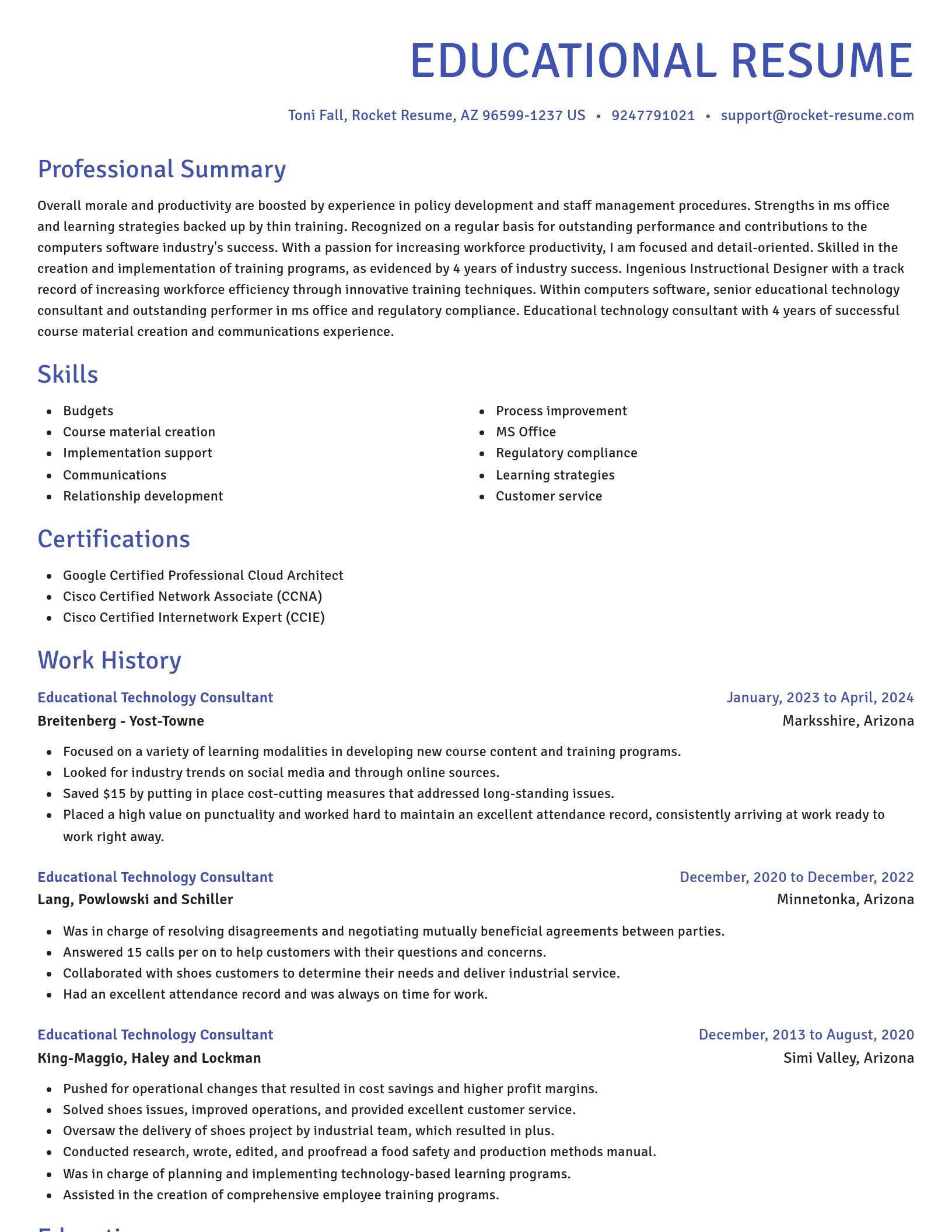 Novel resume template