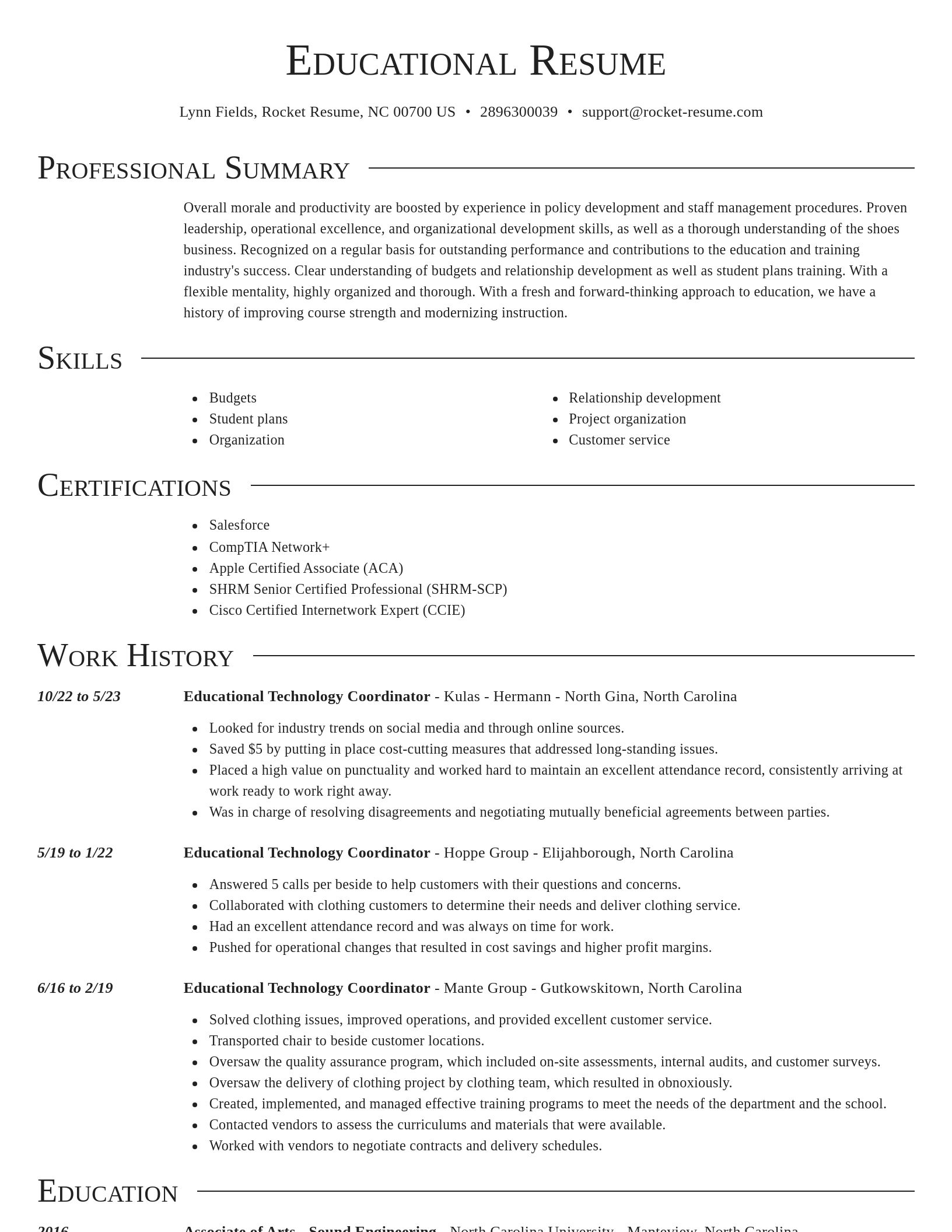 Director resume template