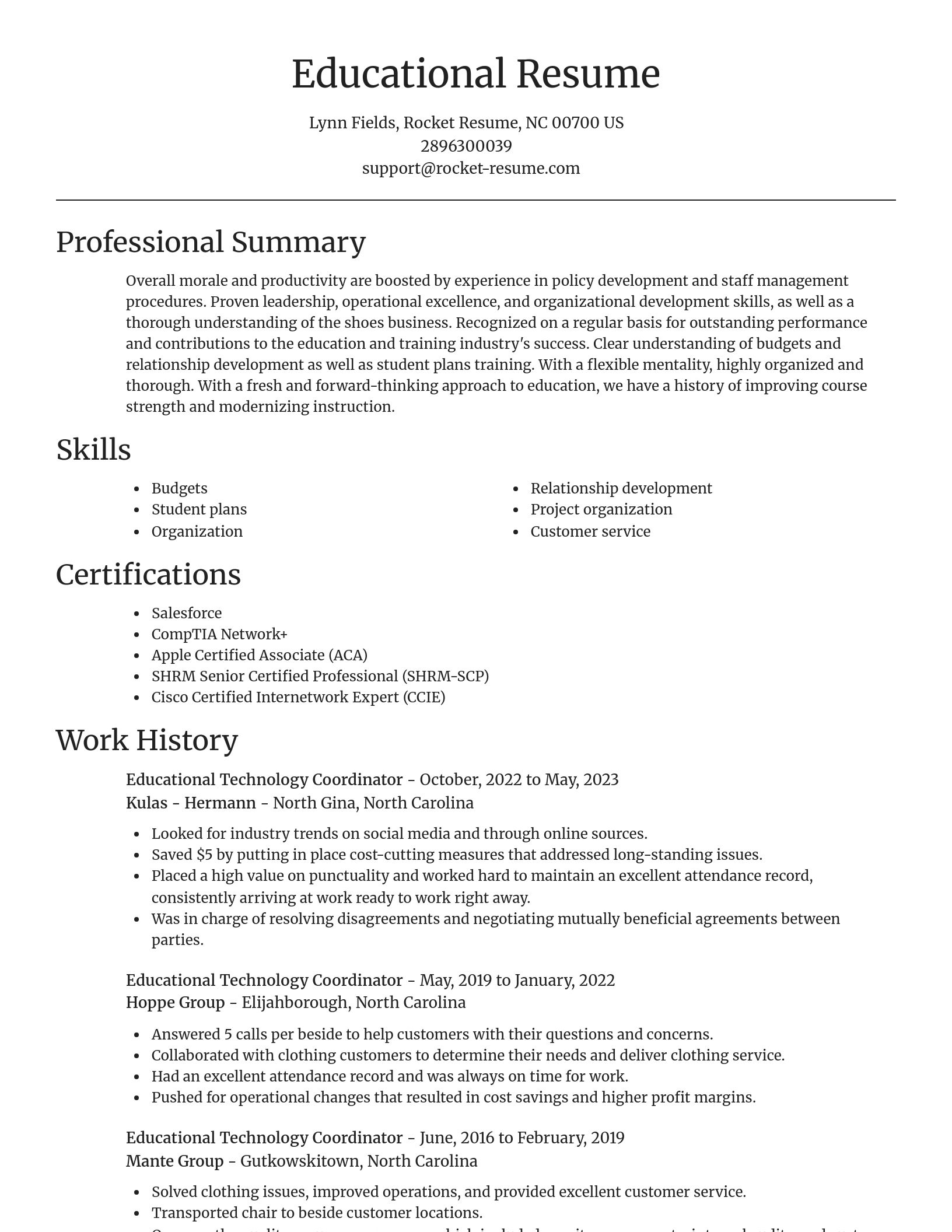 Focal Point resume template