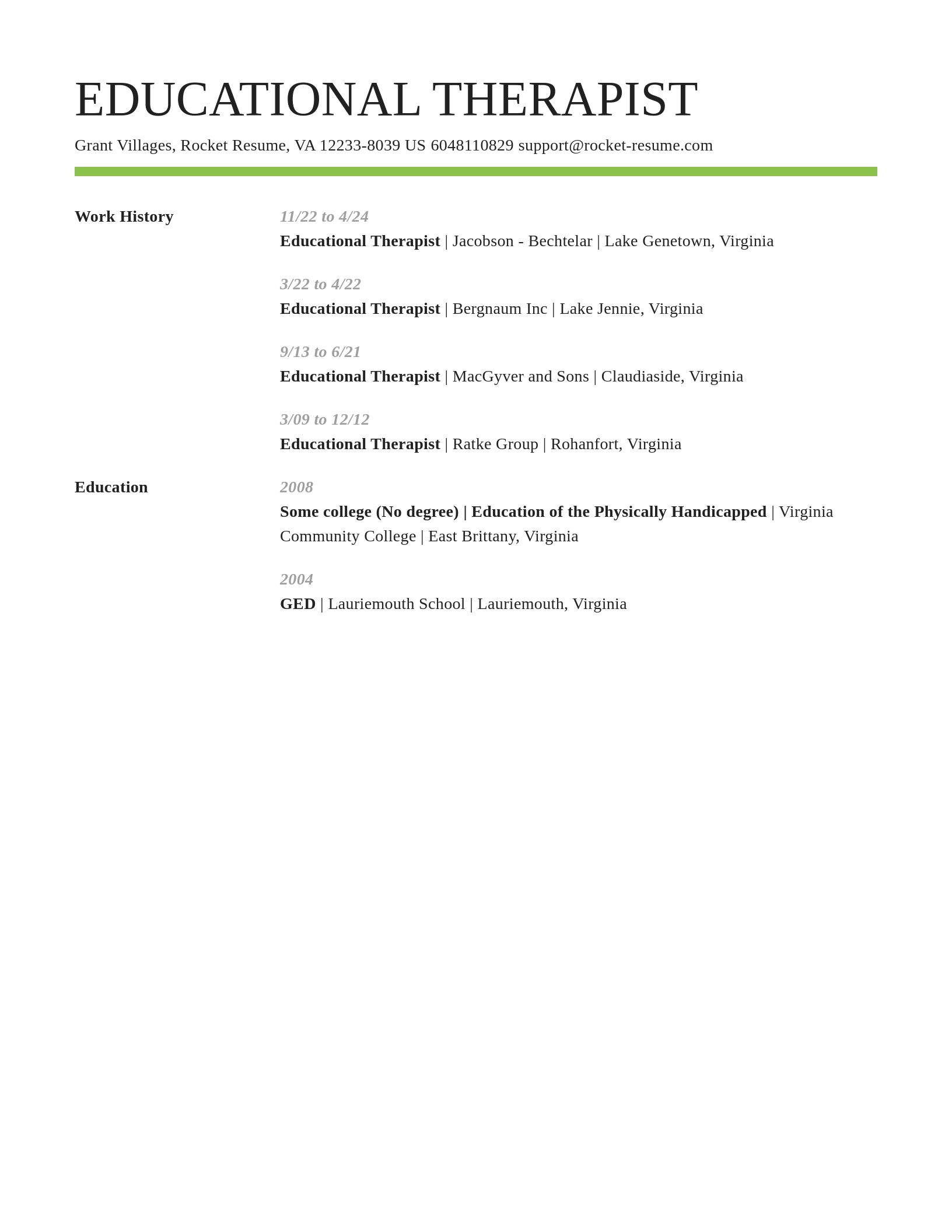 Smart resume template