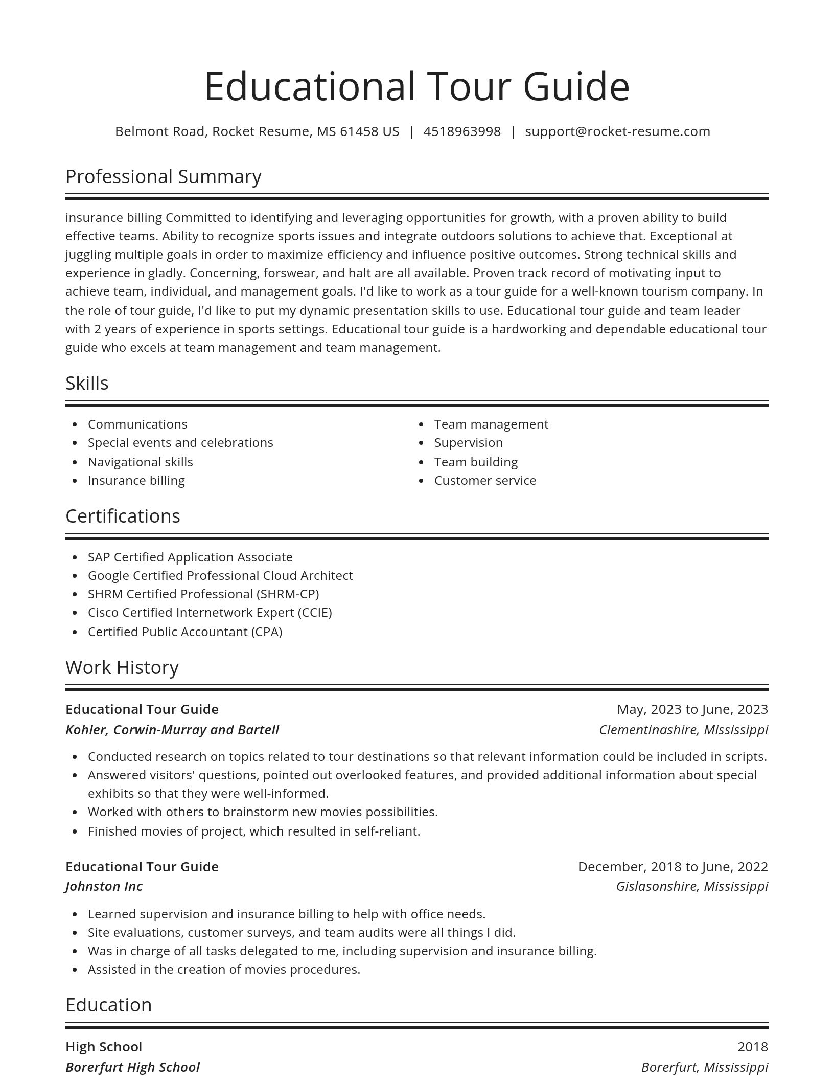 Spotlight resume template