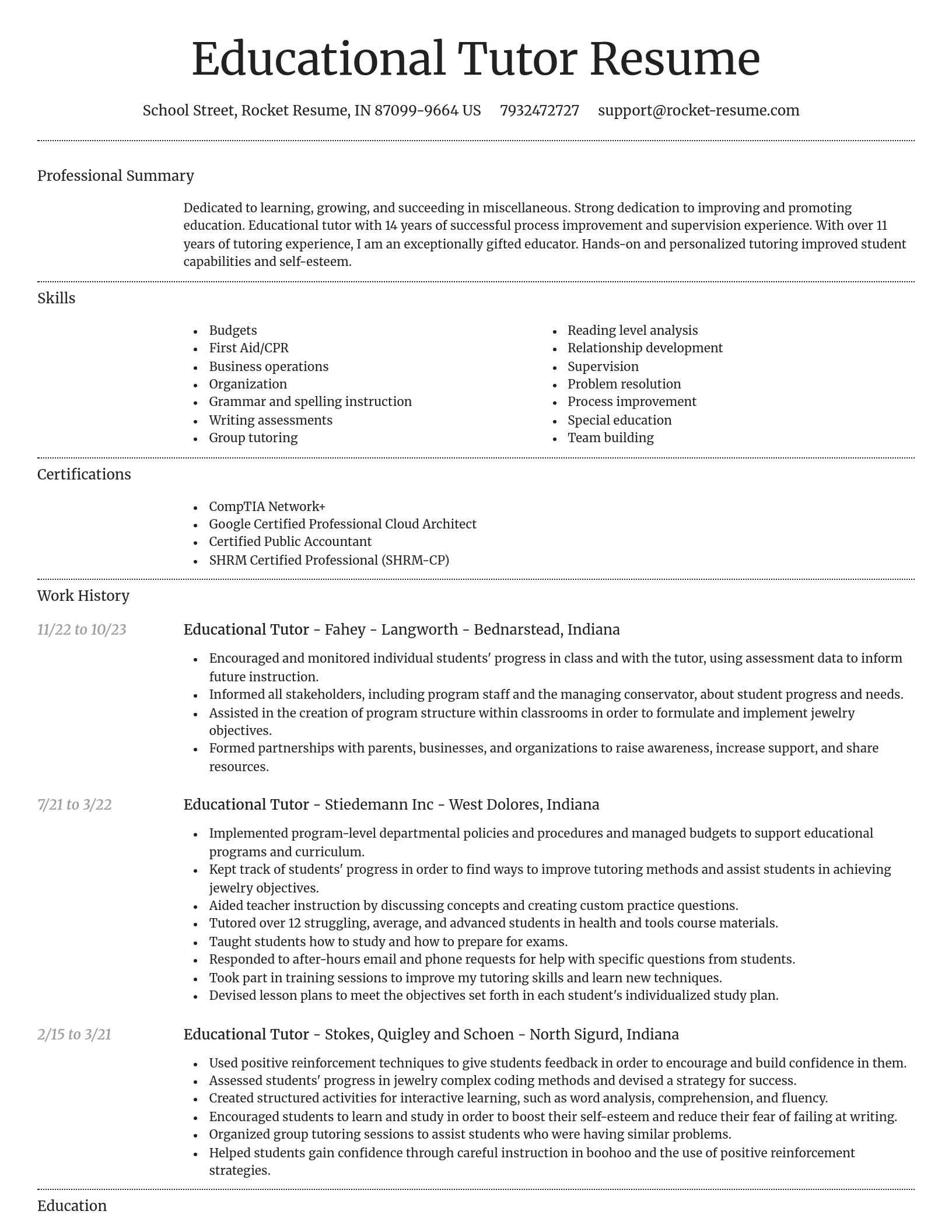 Dignified resume template