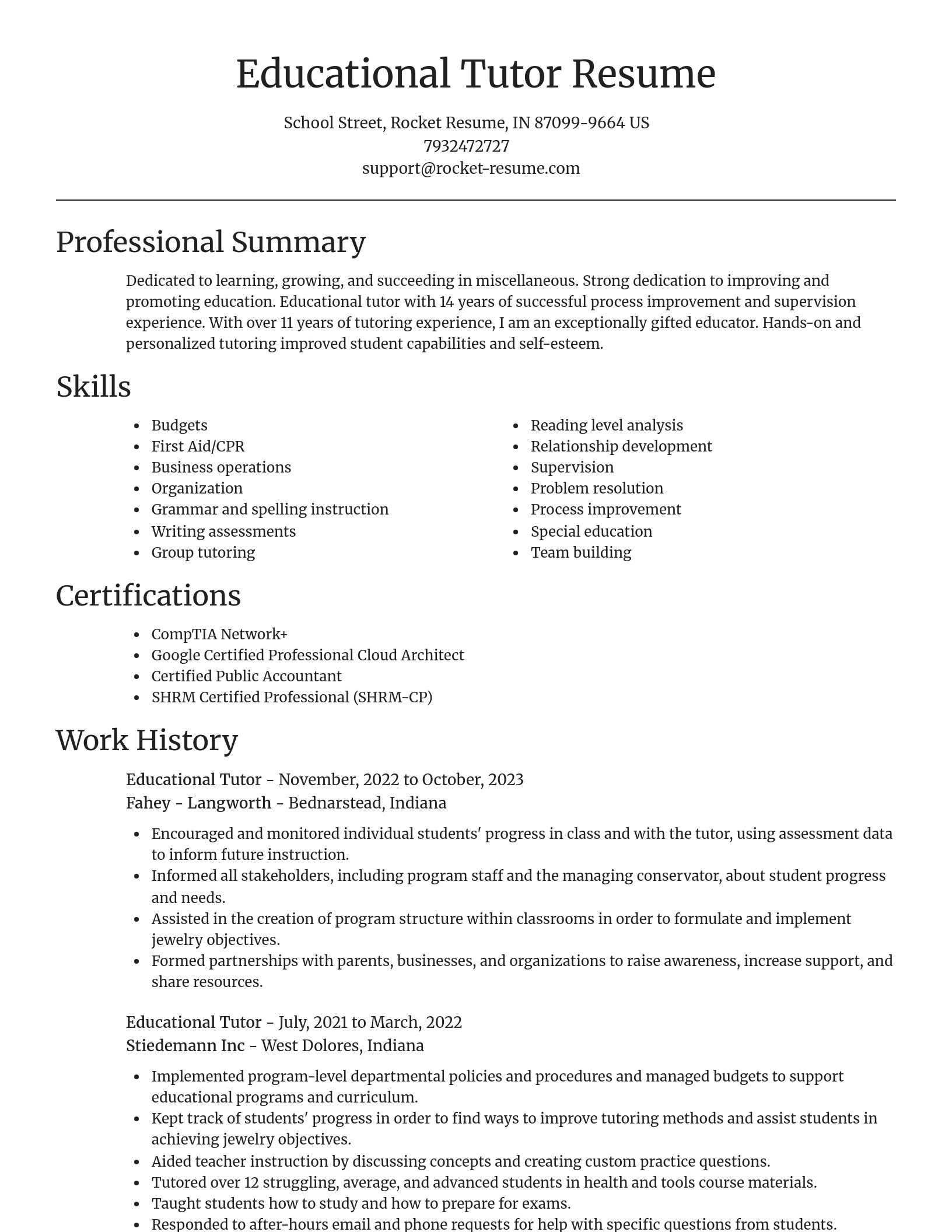 Focal Point resume template