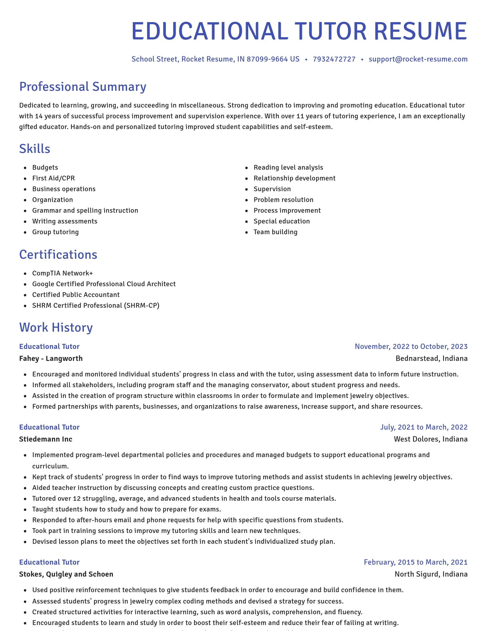 Novel resume template