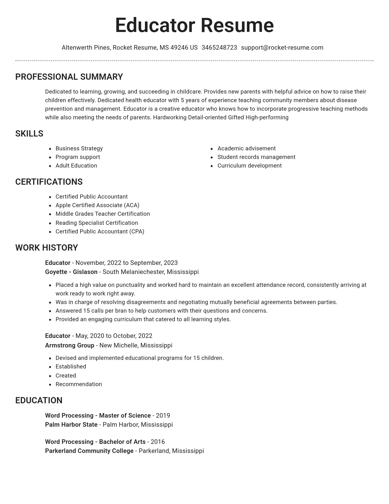 Brilliant resume template