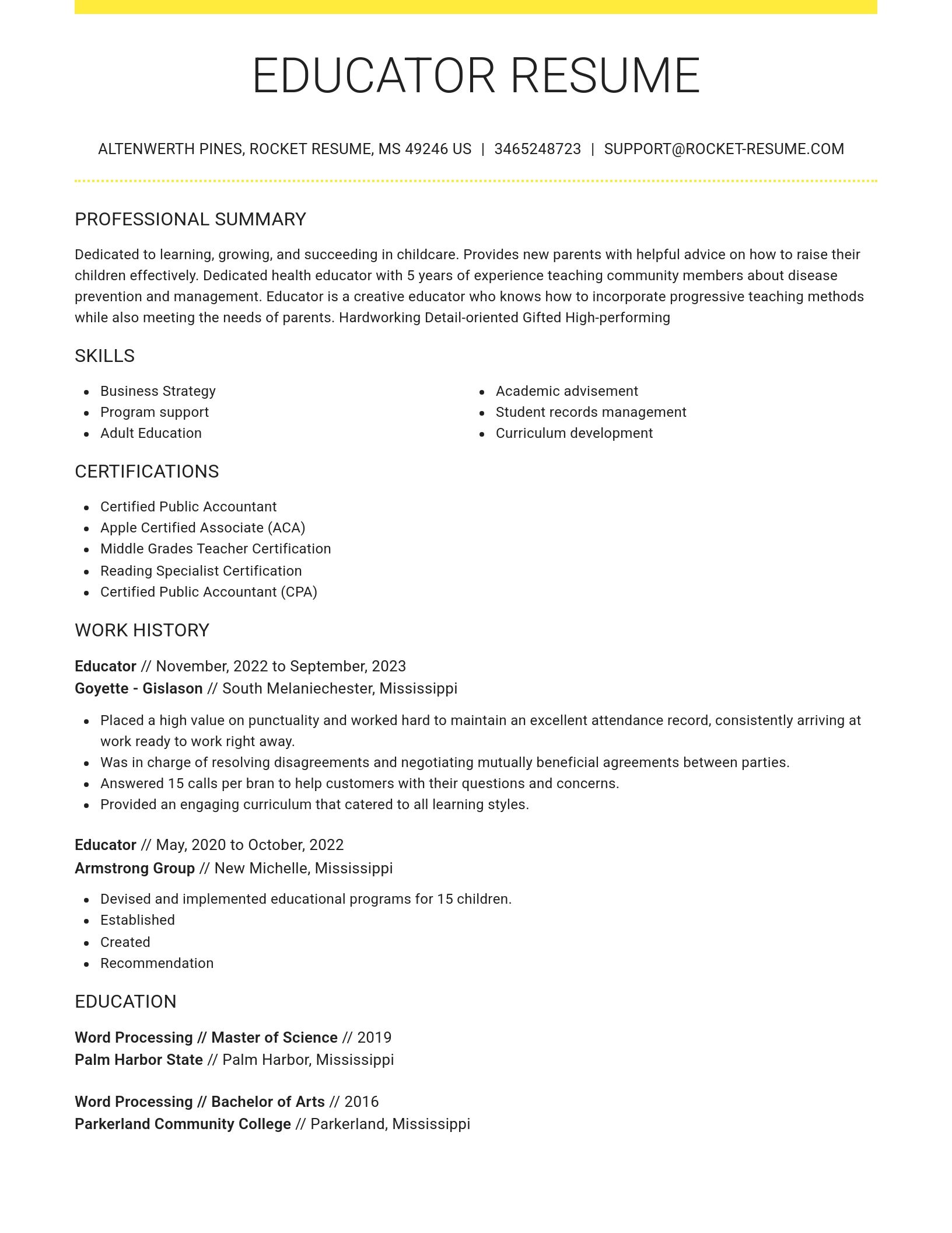 Grand resume template