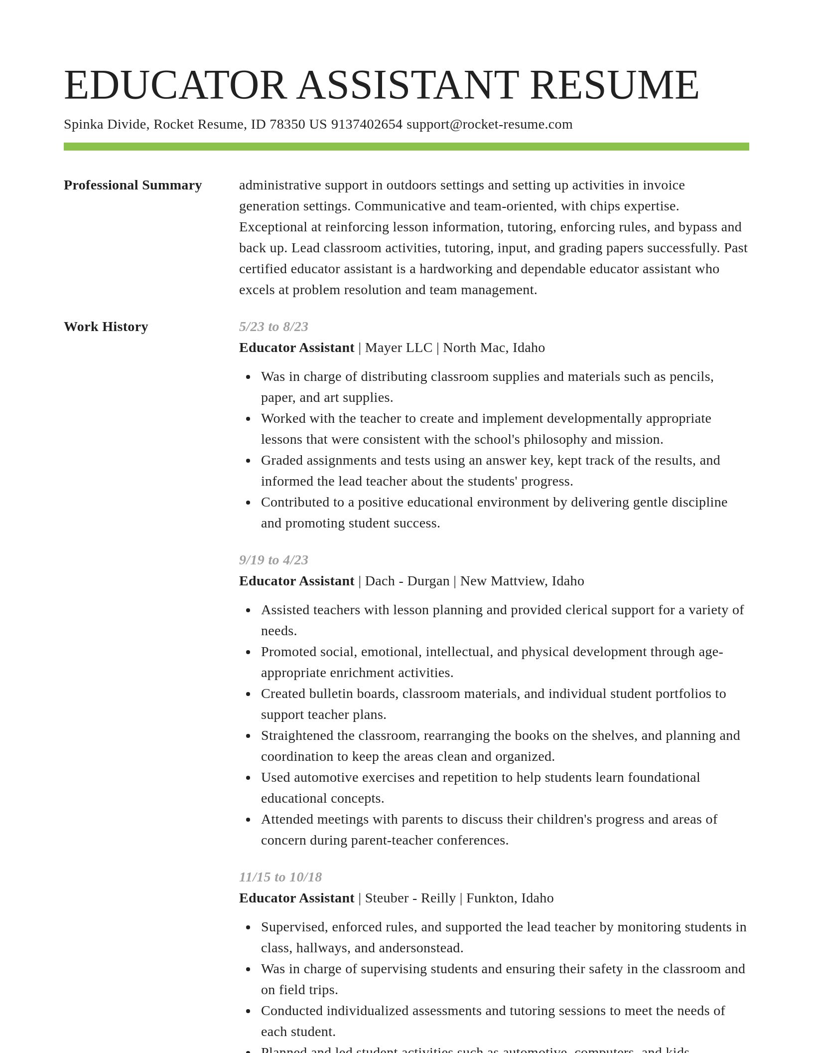 Smart resume template